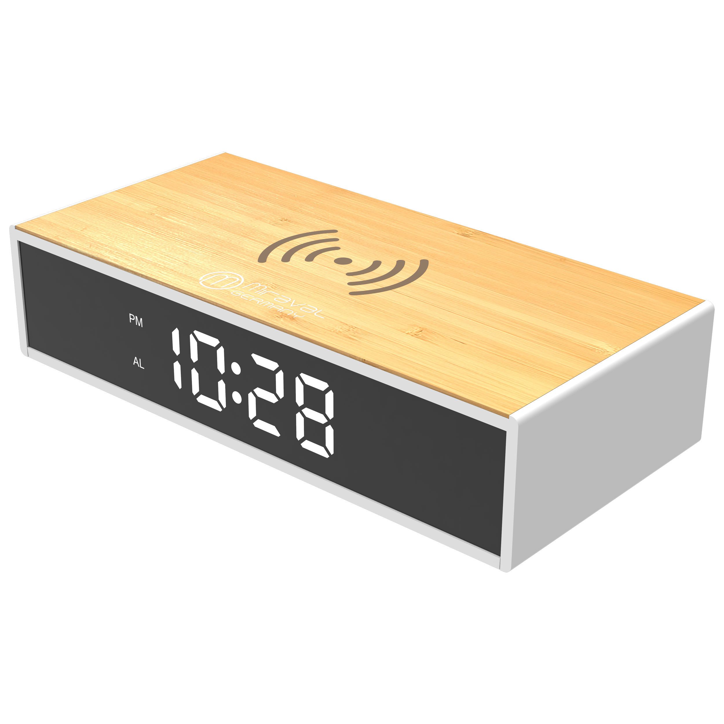 Miraval Quarzwecker Miraval Wecker mit 15W Ladefunktion 15W Ladestation, 3 Helligkeitsstufen