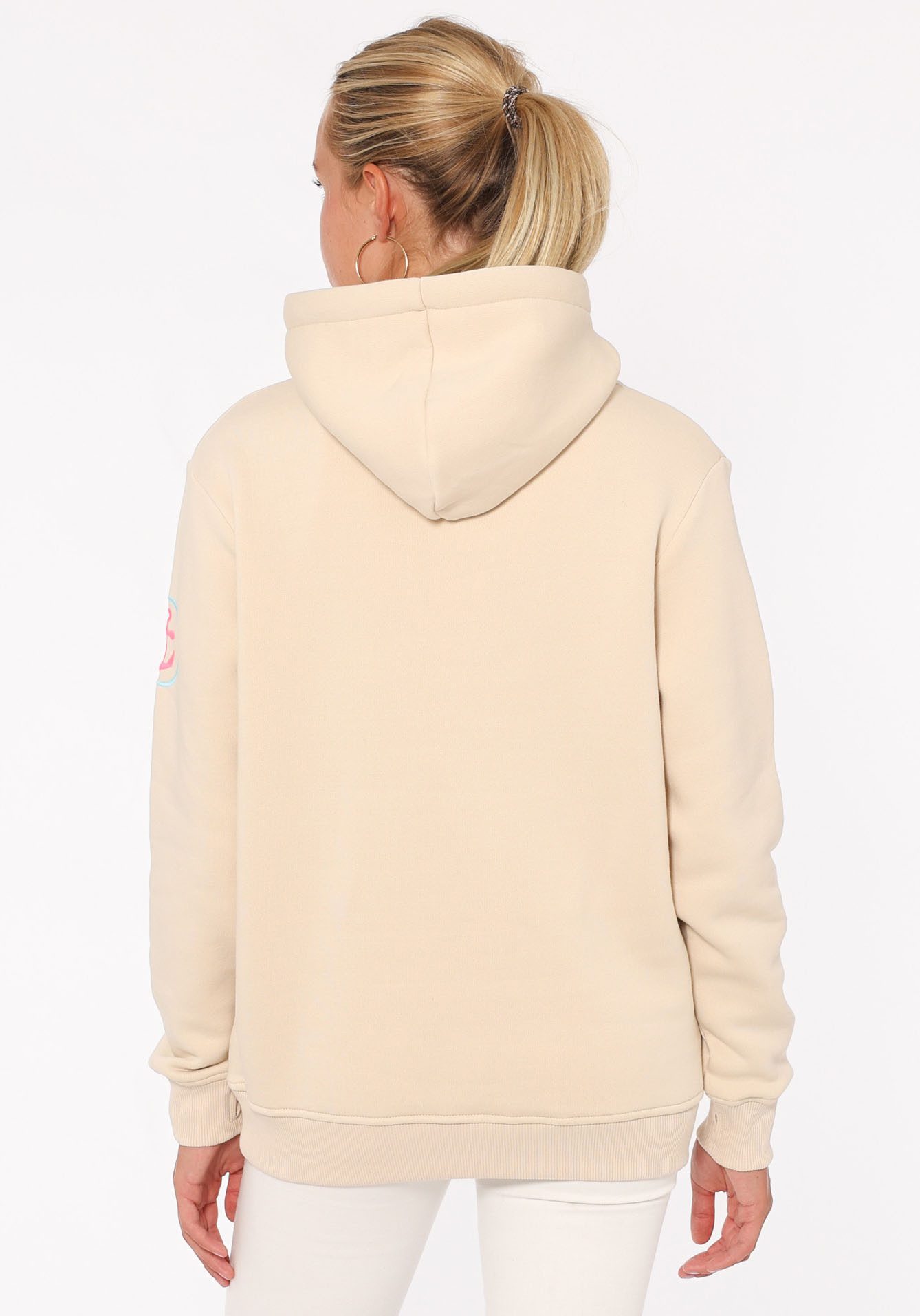 Zwillingsherz Sweatshirt gestickter Schriftzug, Kapuze, Langarm, günstig online kaufen