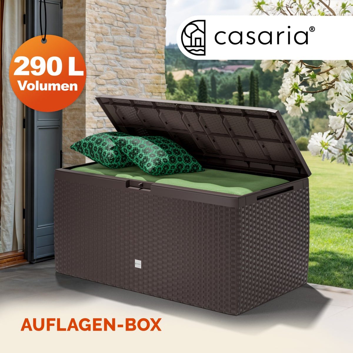 Casaria Auflagenbox Rato Plus, abschließbar Braun günstig online kaufen