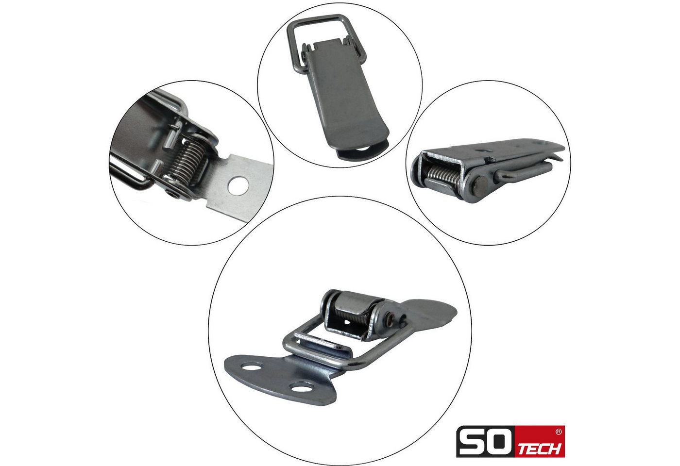 Thumbnail - SO-TECH® Kastenriegelschloss Spannverschluss LATCH Kniehebelspanner Stahl Verbinder, (10-tlg), Länge: 78 mm, Breite: 16 ...
