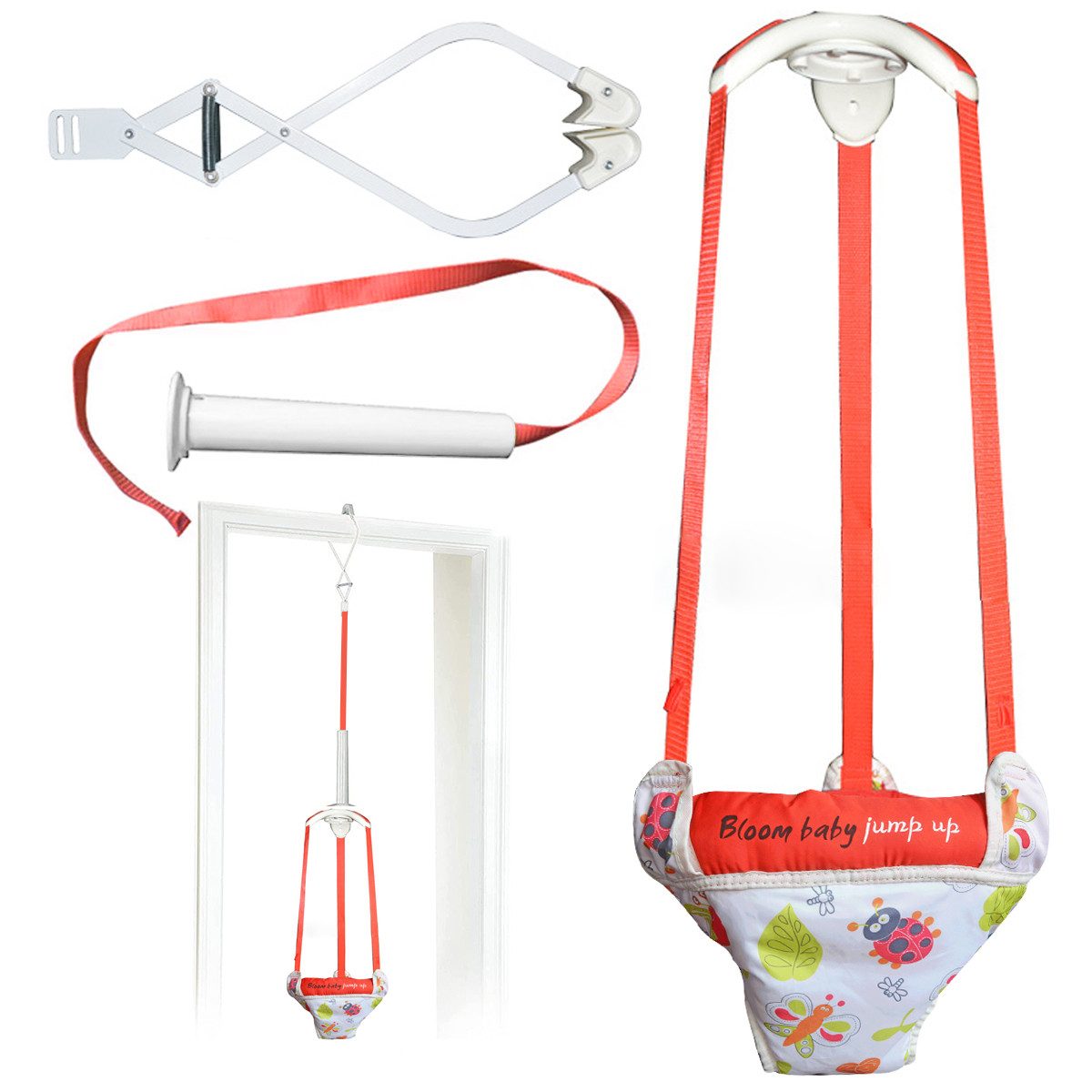 ZEUOPQ Türhopser Baby Türspringer mit Türklemme für Drinnen und Draußen, (Baby Türspringer für 6–24 Monate, bis 15KG, 1-tlg., Baby-Türpullover, Baby Bounce Fitness Stand), Baby Hüpfschaukel mit starker Feder und verstellbarem Riemen
