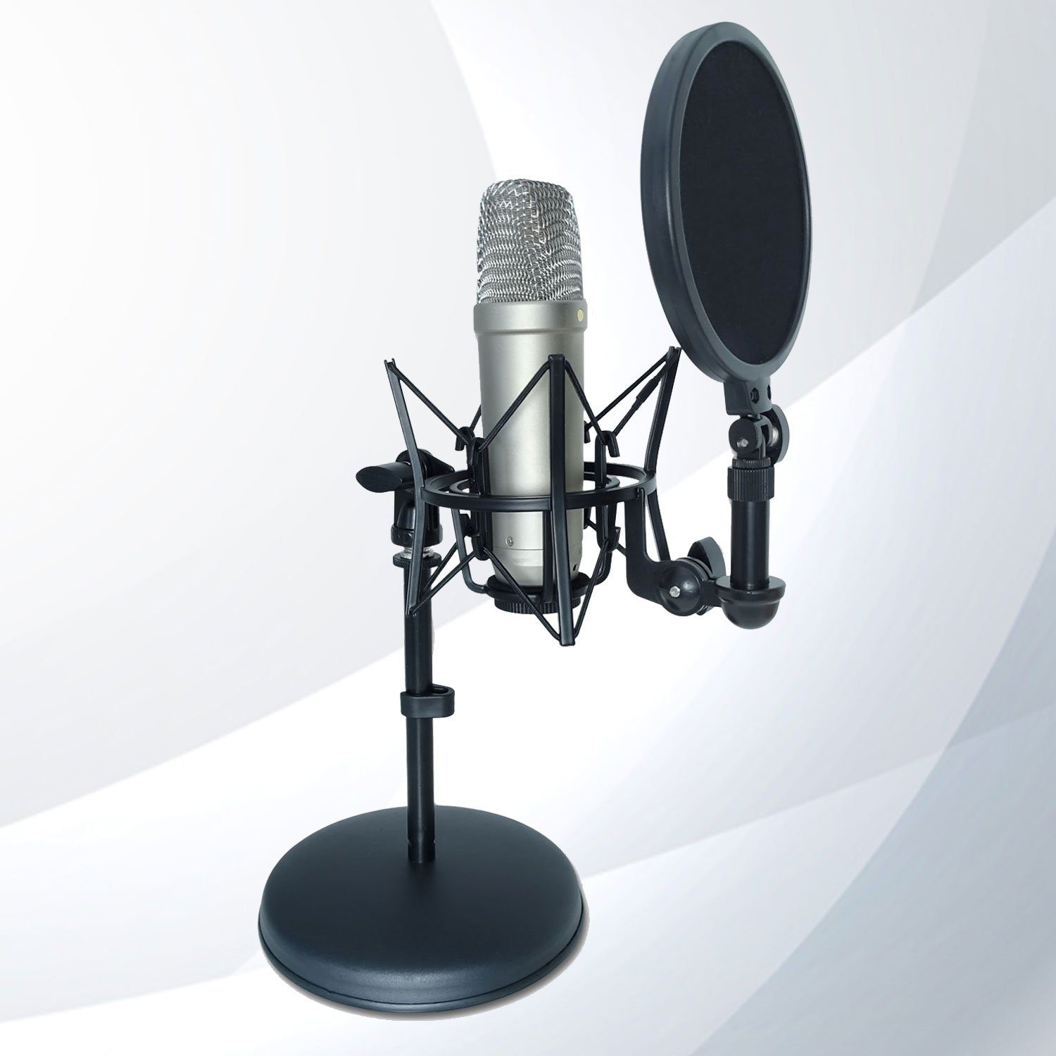 keepdrum Mikrofonständer keepdrum Tischstativ Mikrofonständer mit Kugelgelenk, (Kompatibel mit allen gängigen Mikrofonen), Vorteils-Set mit Kugelgelenk