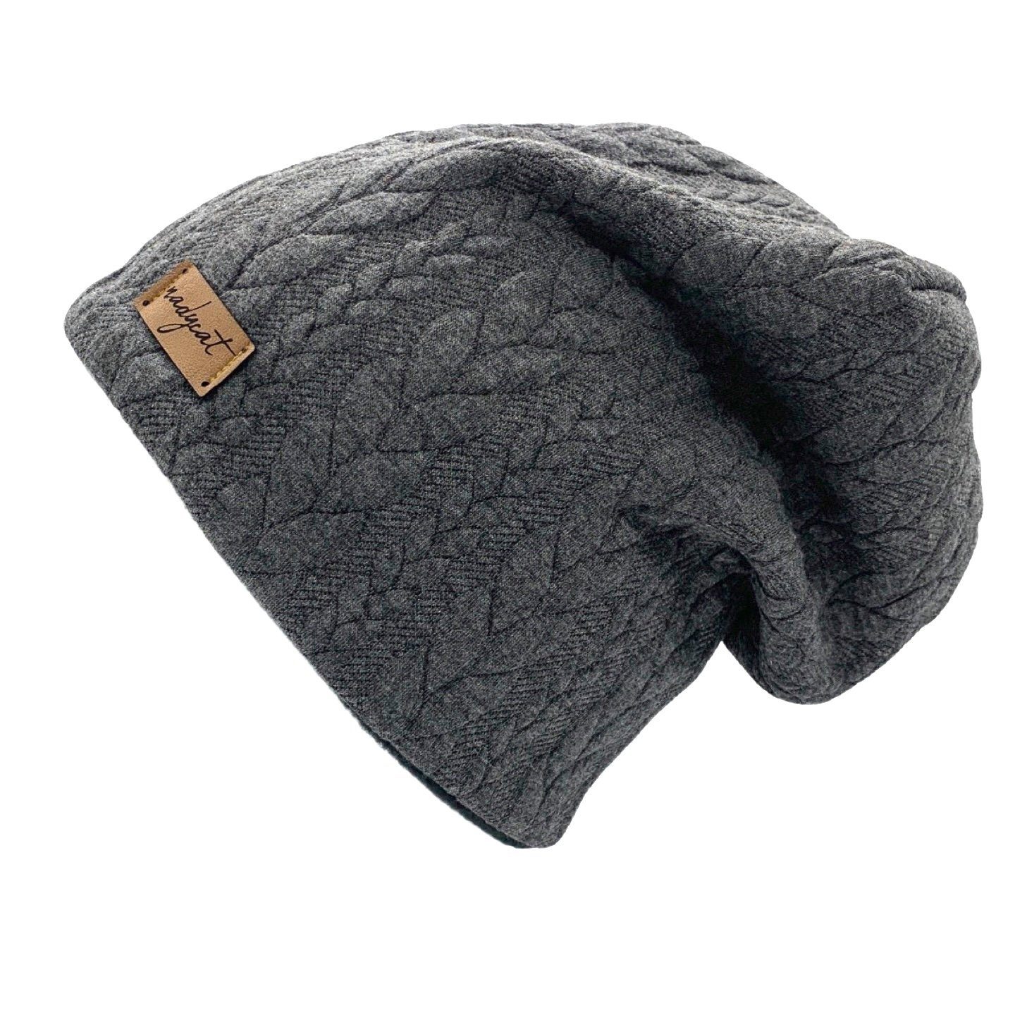 nadycat Beanie ZOPF & STYLE anthrazit (2-St., Beanie mit passendem Loop) handgefertigt aus der Lausitz