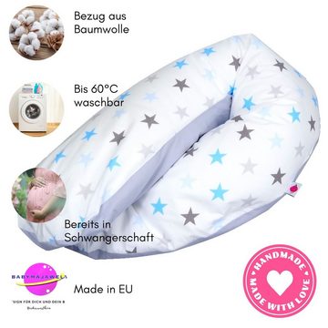 Babymajawelt Stillkissen Stillkissen Perlenfüllung BiG Stars, Schwangerschaftskissen 190 cm, 1-tlg., Speichert Wärme! Prall gefüllt, Individuell anpassbar, Made In EU