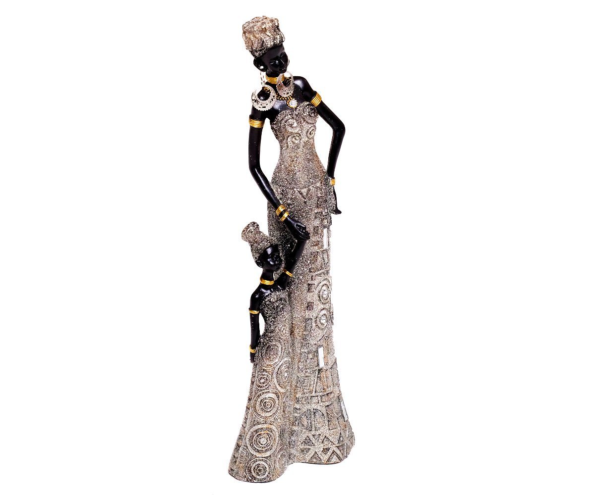 Brillibrum Dekofigur Afrikanerin Frau Himba Afrika Massai Afrikatische Mit Zulu Dekoration Deko Mutter Groß Polyresin Skulptur Dekofigur Style Statue Kind
