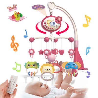 Avisto Mobile Babykrippe Projektion Musikalische Fernsteuerung mit Licht und Musik, (hängenden rotierenden Rasseln, Sicherer und ungiftiger ABS-Kunststoff), für die Verwendung in Kinderbetten, Autositzen, tragbaren Betten