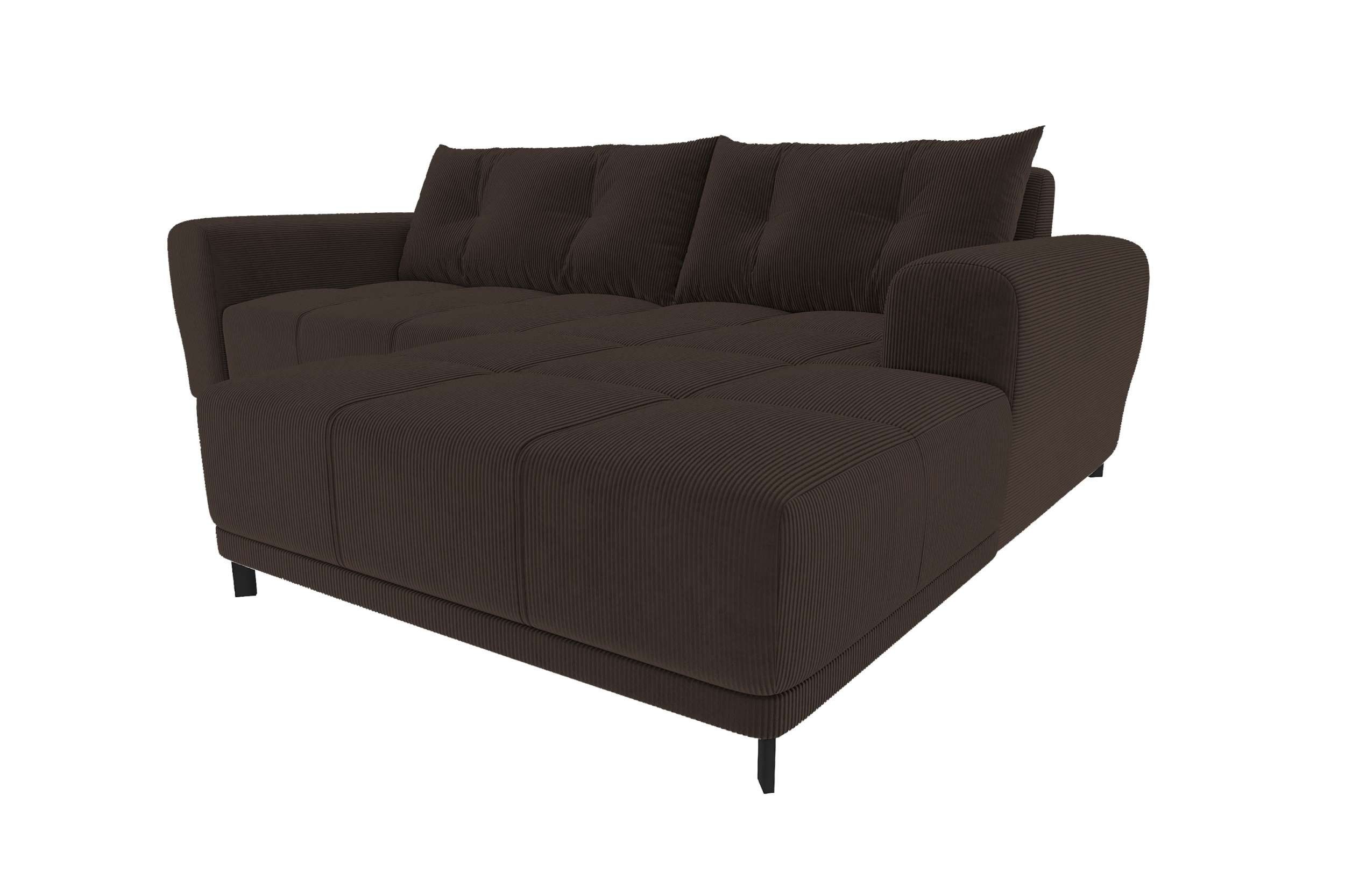 99rooms Ecksofa Massimo, Sofa L-Form, Eckcouch, mit Schlaffunktion,Rundumbezug, in Cordstoff POSO
