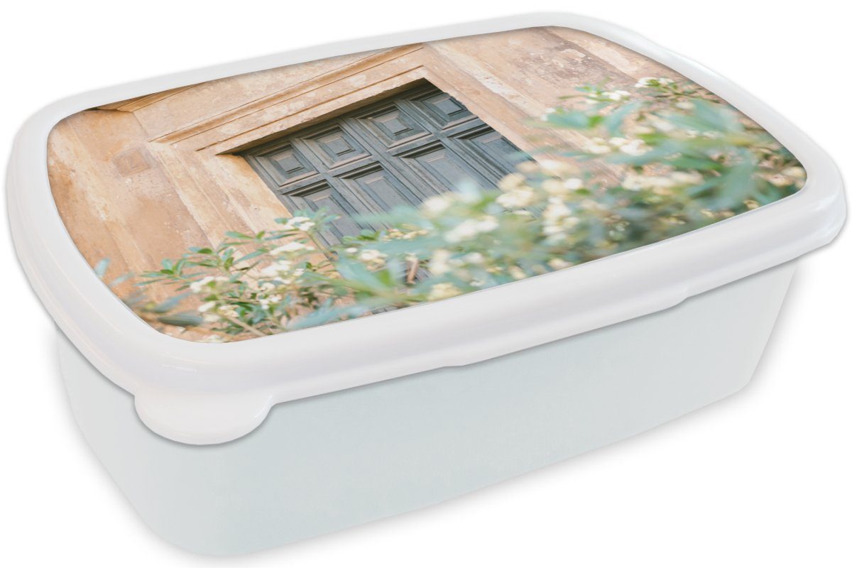 (2-tlg), Vintage, - Grün Tür Brotbox Blumen und Lunchbox für weiß Mädchen - - - Architektur MuchoWow Kinder Erwachsene, Brotdose, Jungs für Kunststoff, und