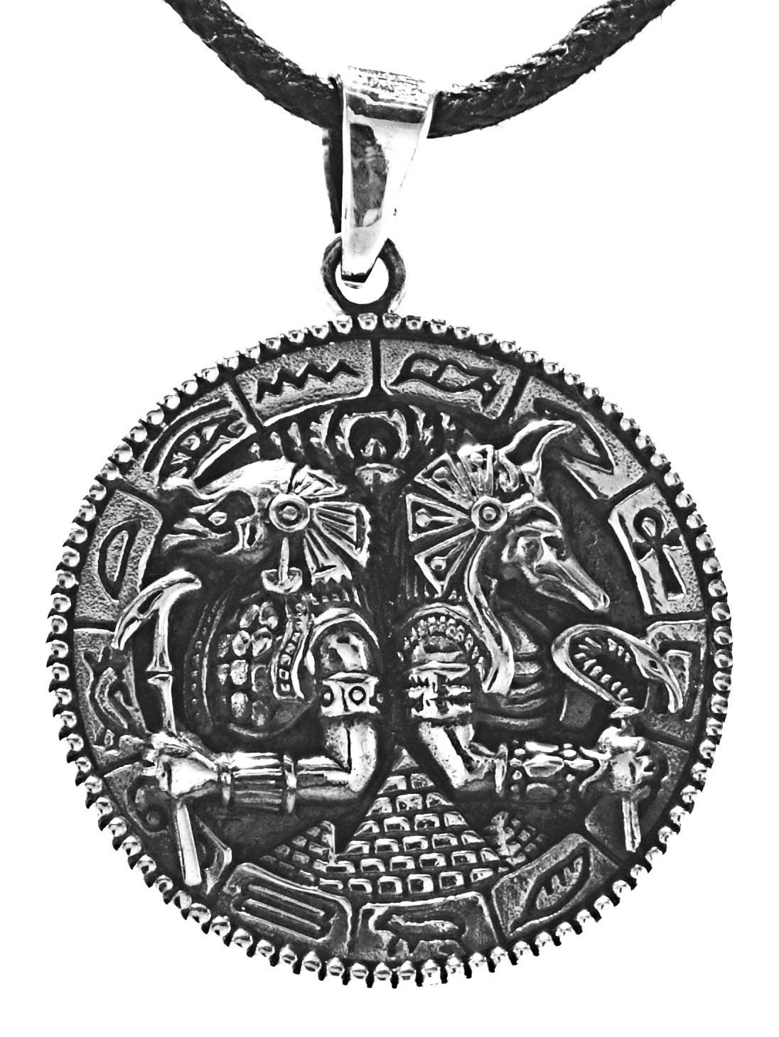 Silber Ägypten 925 Schakal Kettenanhänger Kiss Ägyptisch Anubis Nr.410 of Sterling Leather Horus + Anhänger
