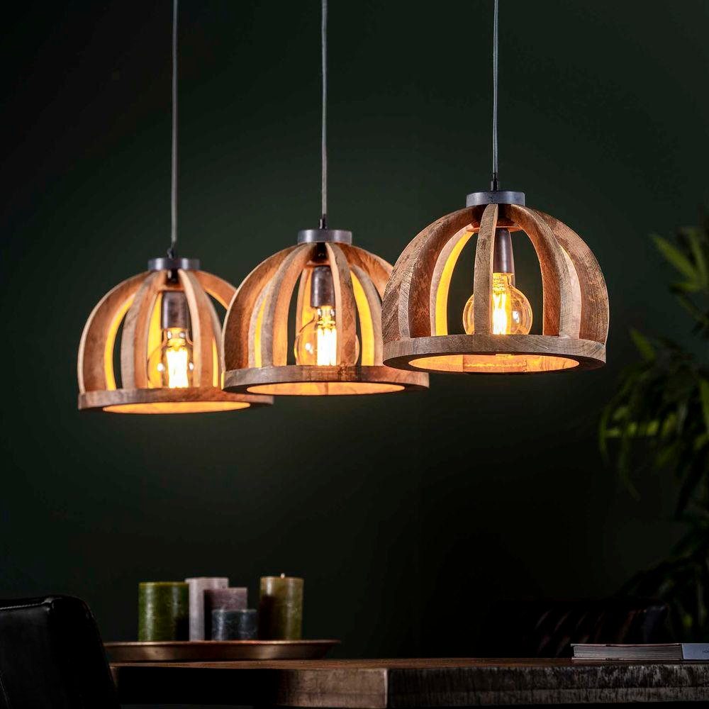 famlights Pendelleuchte famlights, Pendelleuchte Emil in Natur E27 3-flammig