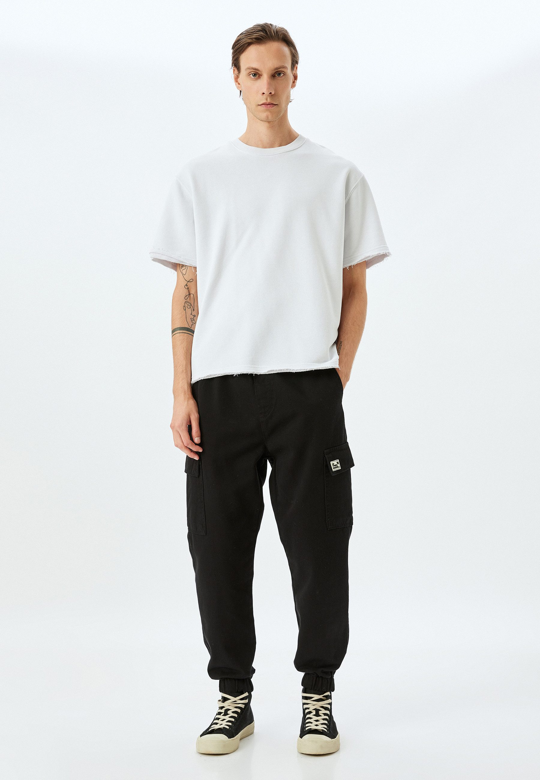 Koton Stoffhose Koton Baumwolle Gabardine Cargo Jogger
