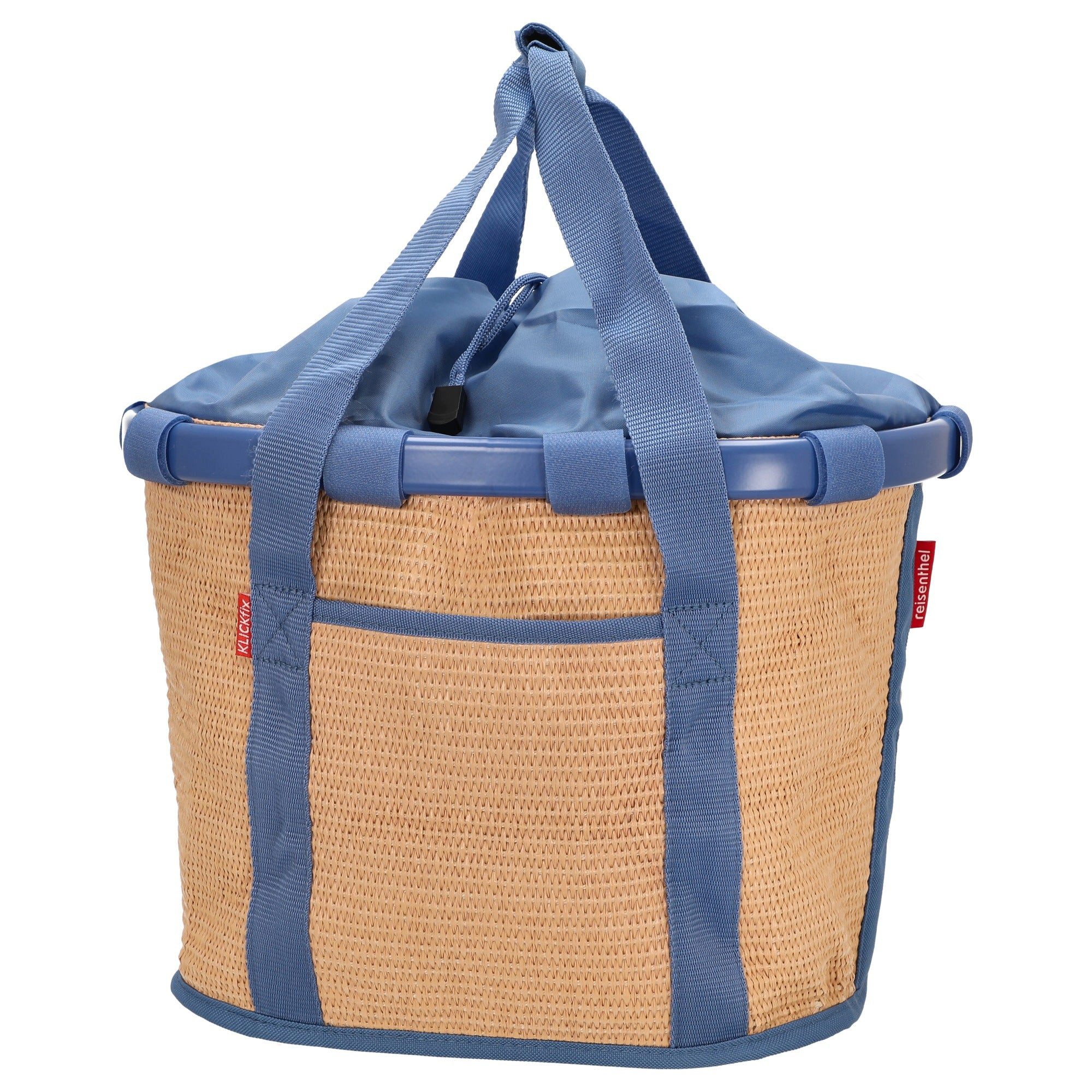 KlickFix Fahrradtasche reisenthel Bikebasket 15 - Lenkerkorb 35 cm (raffia blue)