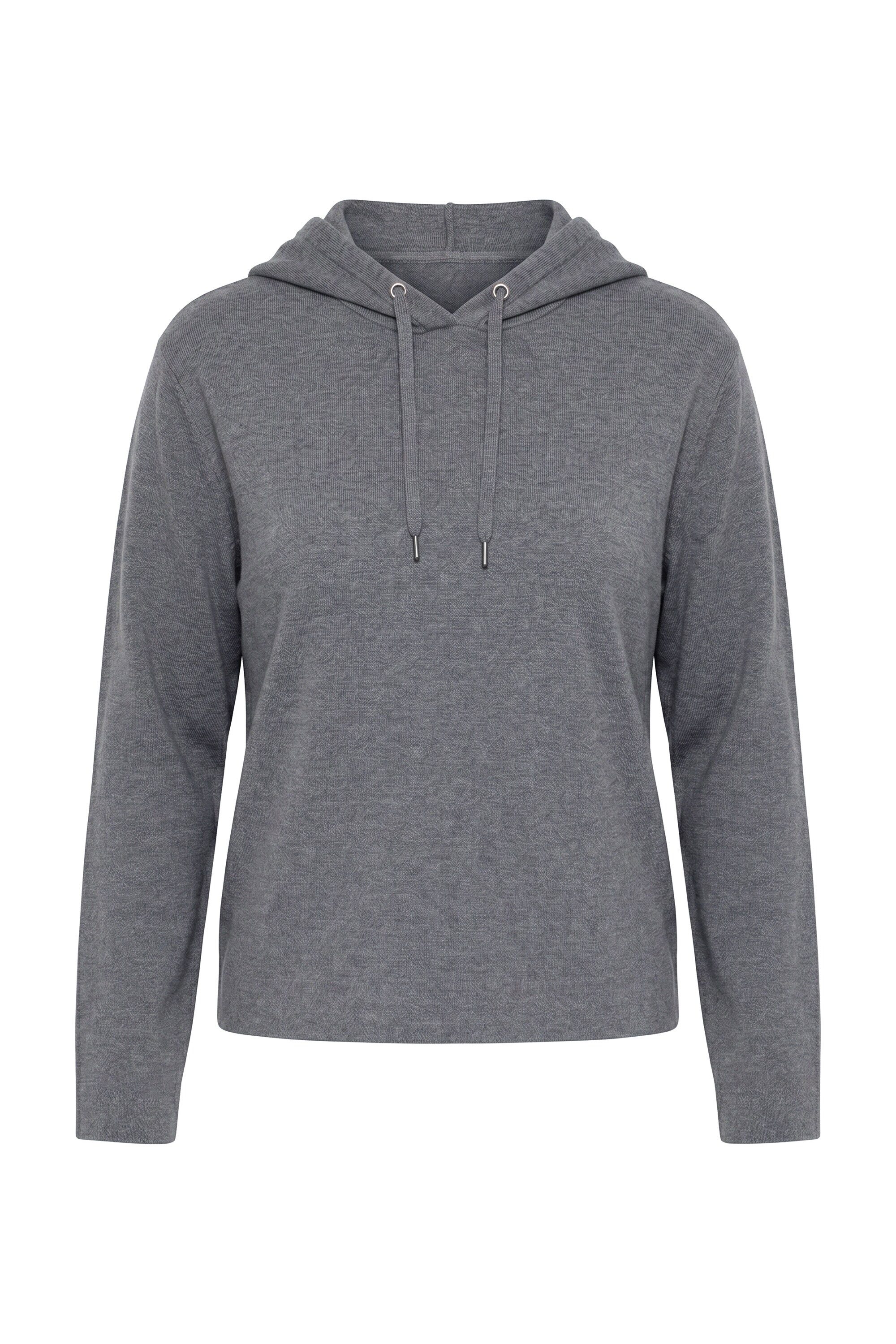 Ulla Popken Wollpullover Strick-Hoodie Boxy Fit Kapuze Langarm Biobaumwolle – Bild 3 von 5