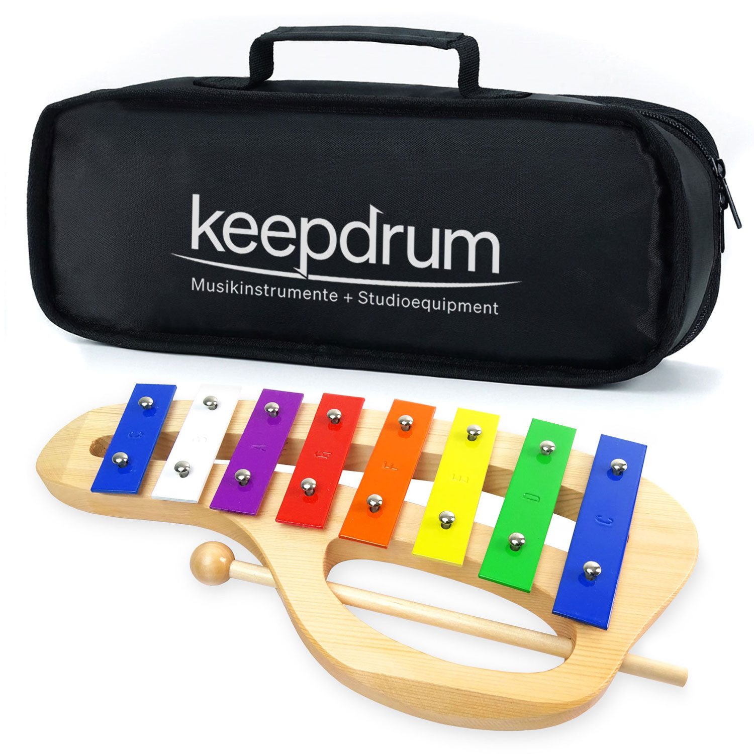 keepdrum Glockenspiel keepdrum KGS-C Glockenspiel aus Holz mit Tasche,Set