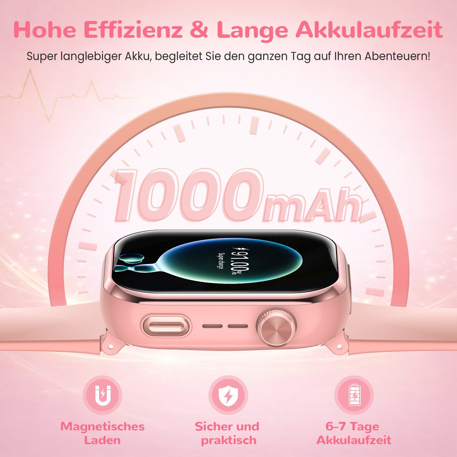 SWGOTA 2026 NEUE 4G Kinder Smartwatch 1000mAh mit GPS & Telefonfunktion Smartwatch (1,83 Zoll), Dual-Kamera mit je 3 MP, Smartwatch für Kinder, für 4–12 Jungen  – Bild 4 von 5