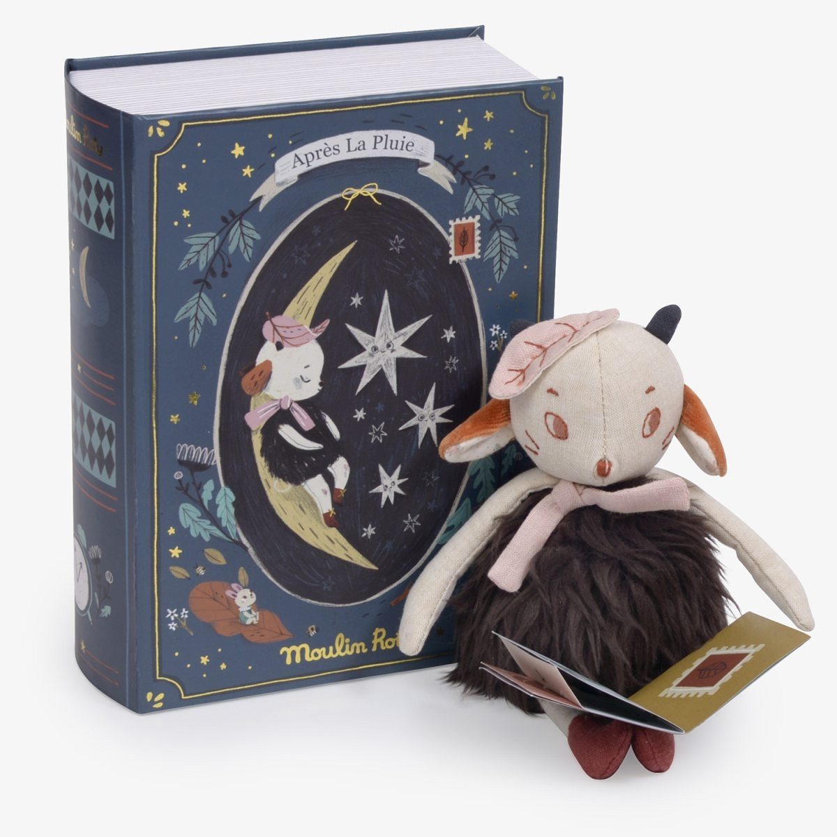 Moulin Roty Kuscheltier Gute-Nacht-Buch weiches Stoffbuch für Babys und Kinder zum Spielen (1-St)