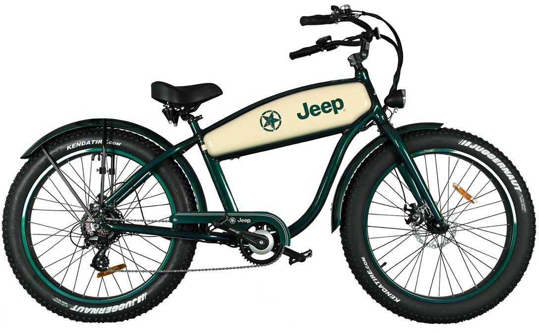 Jeep E-Bikes E-Bike CR 7004, 7 Gang, Kettenschaltung, Heckmotor, 374,4 Wh Akku, (mit Akku-Ladegerät), Pedelec, Elektrofahrrad für Damen u. Herren, Cityrad