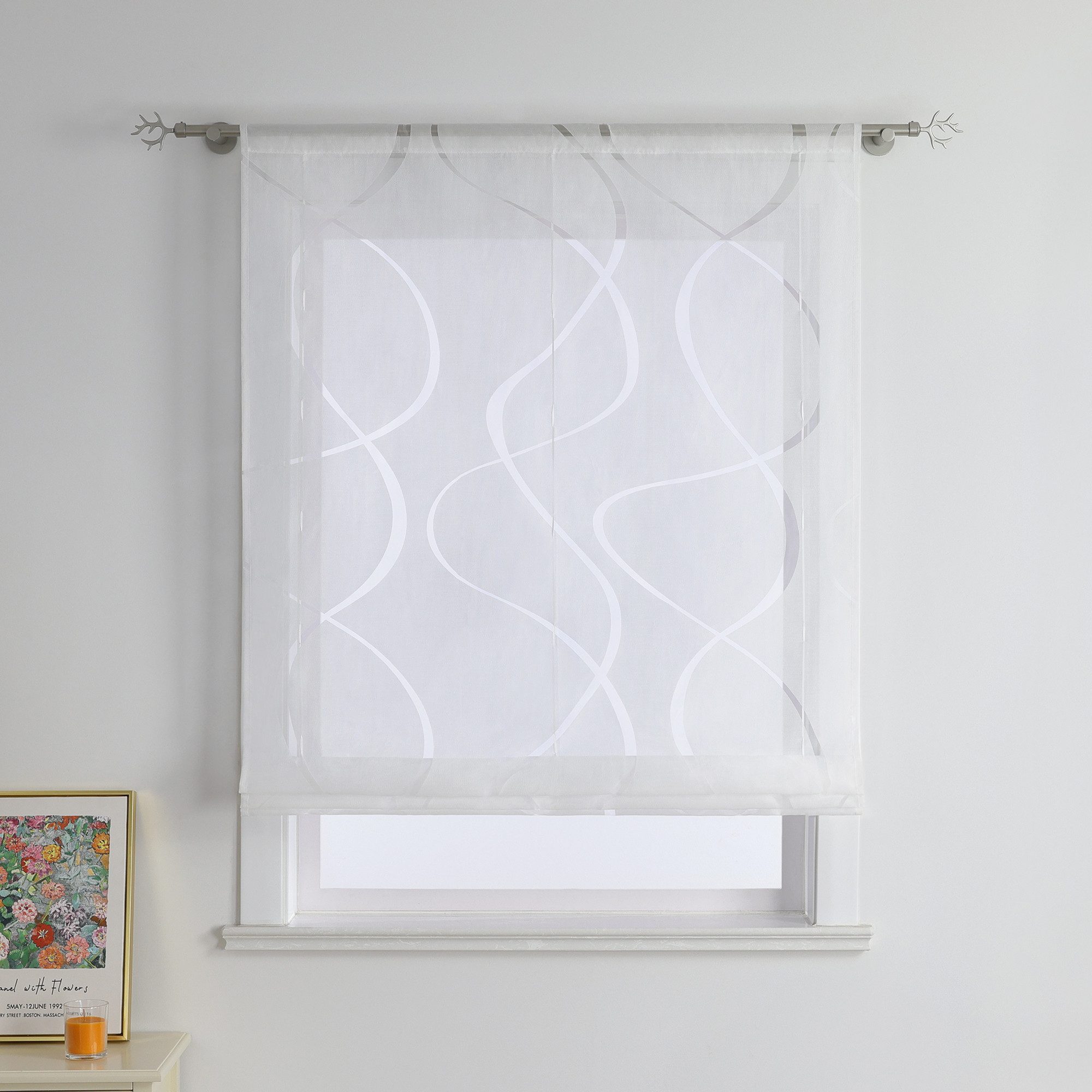 Joyswahl Raffrollo, mit Stangendurchzug, Küche Bändchenrollo günstig online kaufen