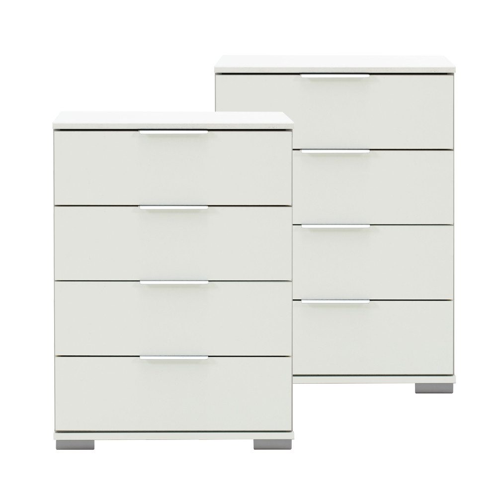 Lomadox Nachttisch ELSTRA-43, auch für Boxspringbett geeignet in weiß 52/74/38 cm