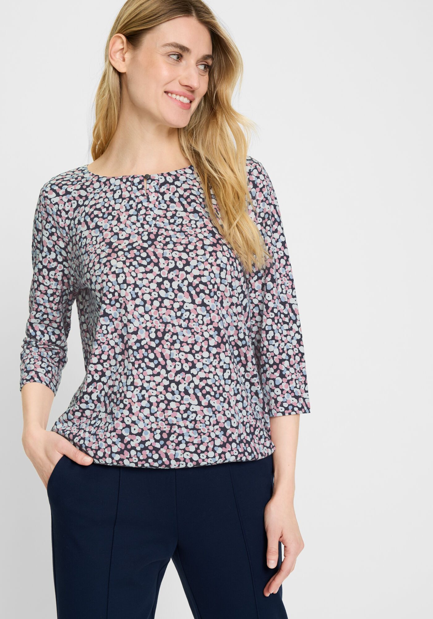 Olsen Print-Shirt (1-tlg) mit elastischem Saum günstig online kaufen