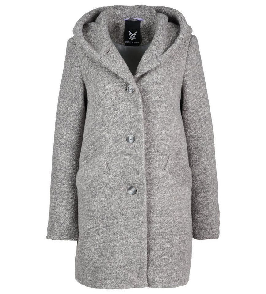 Fuchs Schmitt Kurzmantel Wollstrickmantel mit Kapuze