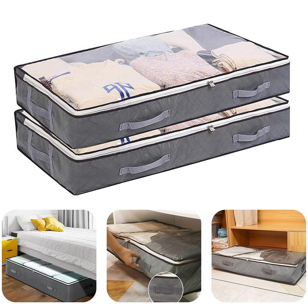 Aufbewahrungsbox faltbarer Unterbett Aufbewahrungstasche Groß 75L