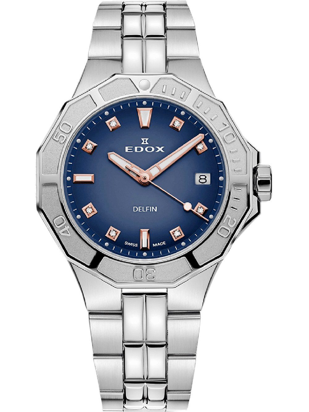 Edox Quarzuhr Edox 53020-3M-BUDDR Delfin Diver Damenuhr 38mm 20ATM Edox 53020-3M-BUDDR Delfin Diver Damenuhr 38mm 20ATM
