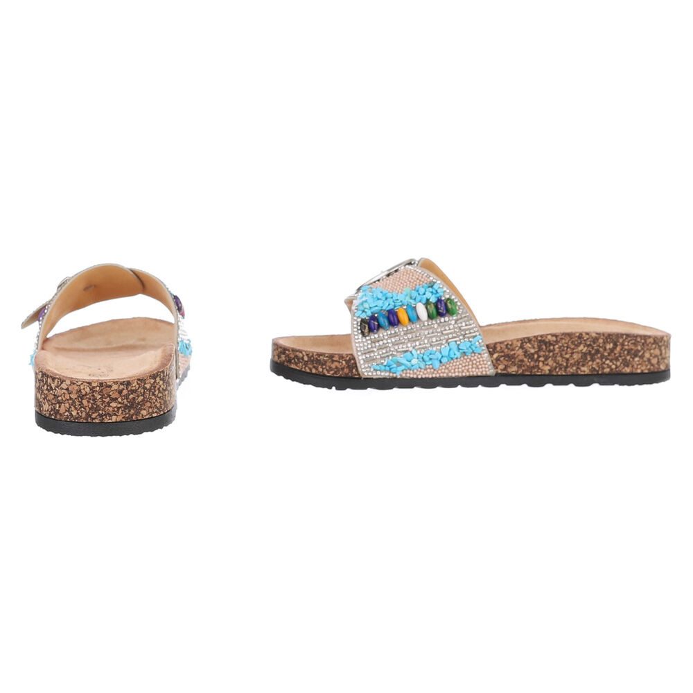 Ital-Design Komfortable Sandalen mit Schick – Ideal für den Sommer Pantolette (89322839) Flach Pantoletten in Beige – Bild 5 von 5