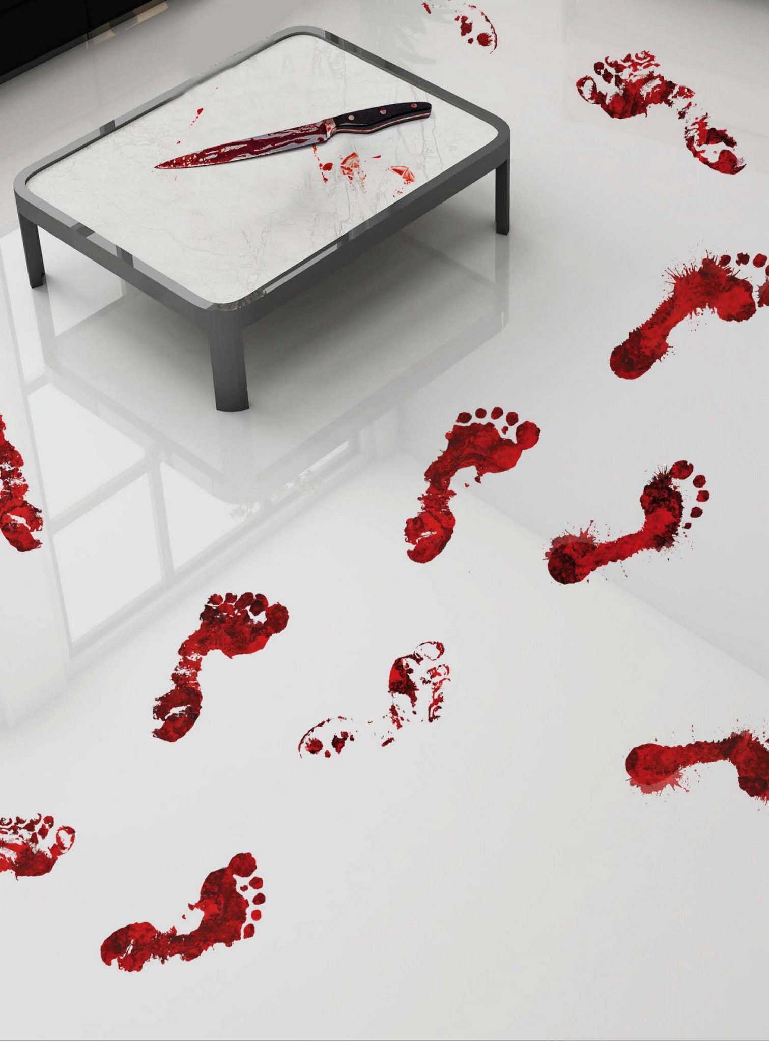 Metamorph Dekoobjekt Blutige Fußabdrücke Aufkleber - Halloween Deko, Hallow günstig online kaufen