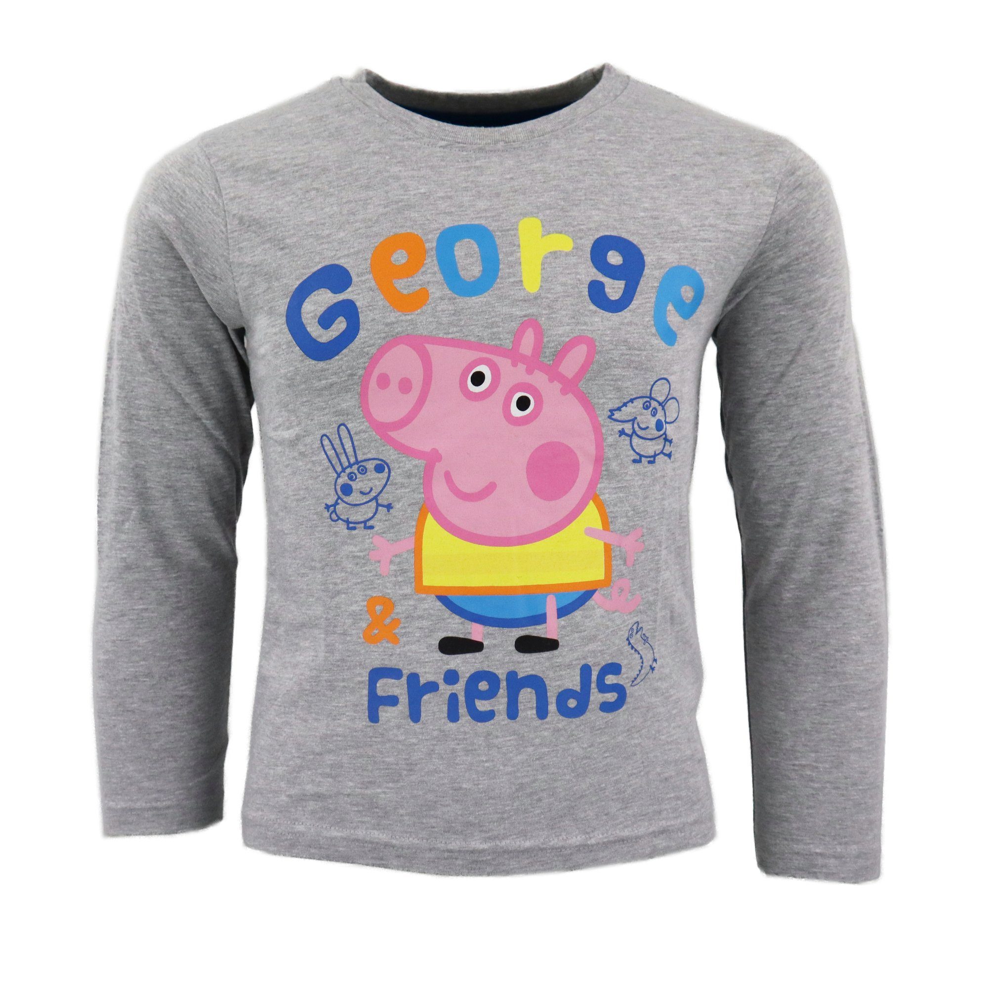 Jungen Schlafanzug Peppa Pig George 92 bis Dunkelgrau Kinder Hose Gr. Peppa Shirt Pig Wutz 116 Pyjama