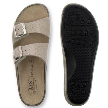 AFS-Schuhe 2099 Keilpantolette für Damen aus Leder mit Absatz, Made in Germany