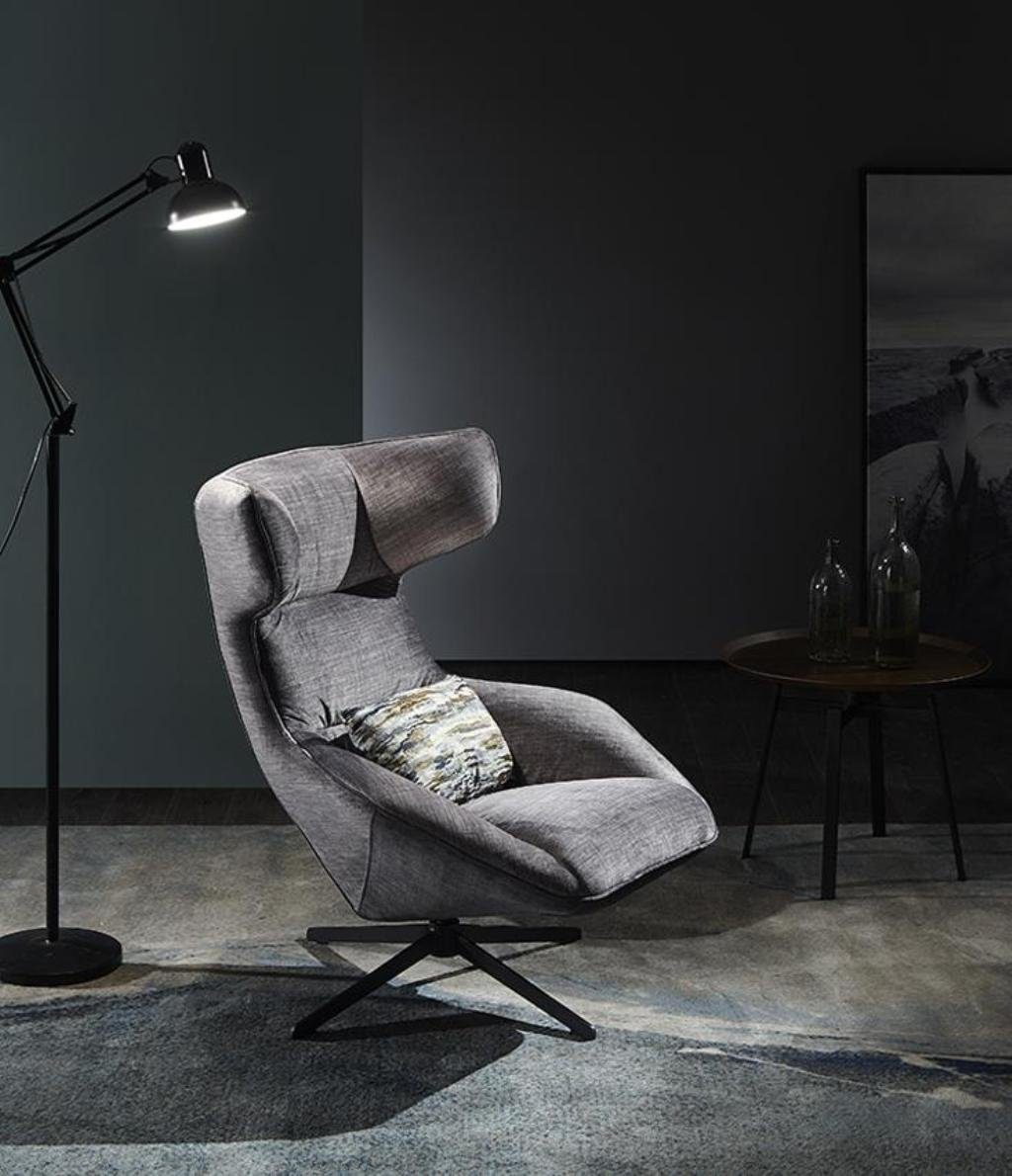 Sessel Blauer Sessel Luxus 1-Sitzer Ledersessel Polstermöbel Wohnzimmer