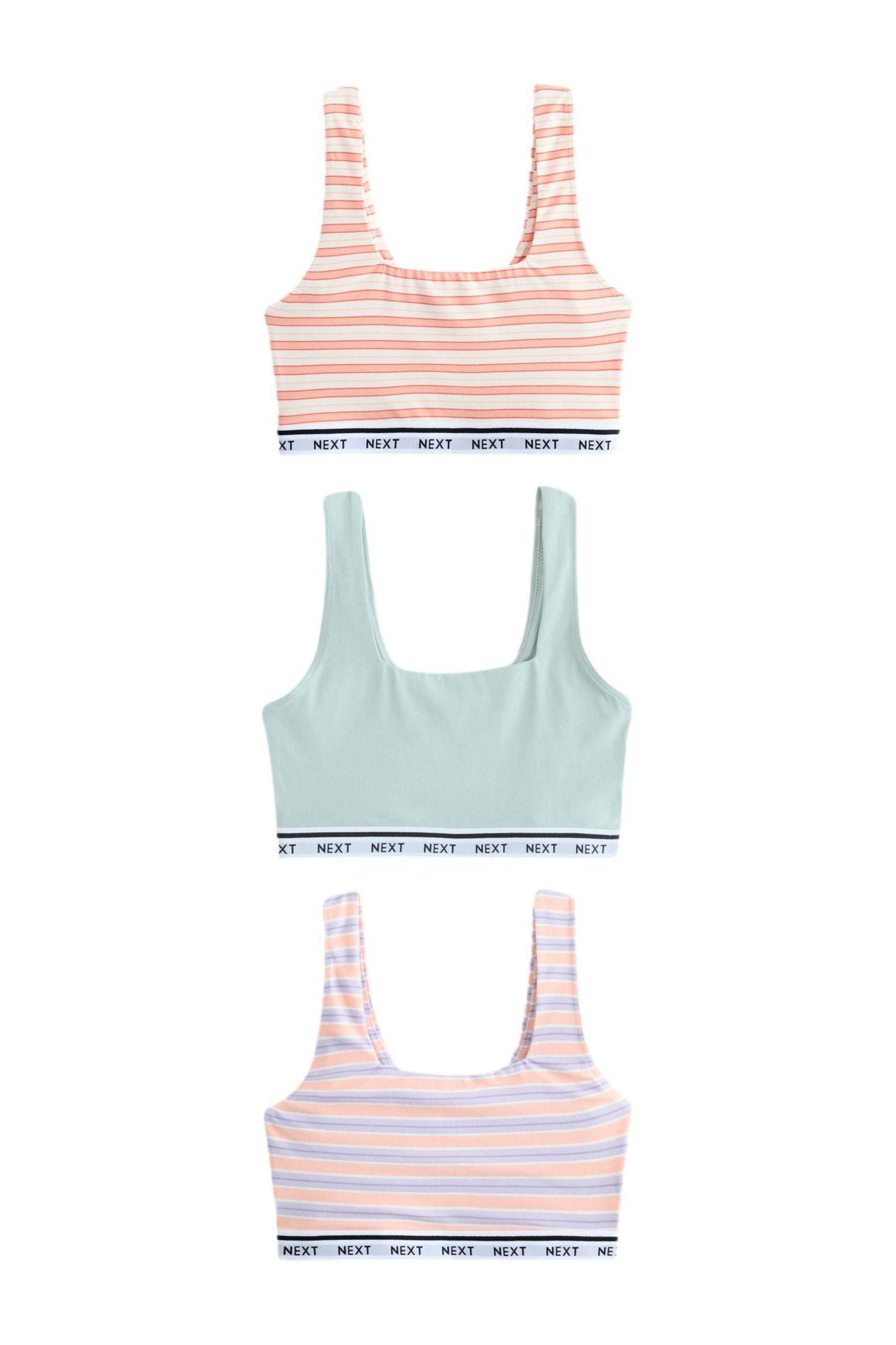 Set: Bralette-BH Baumwoll-Kurztops, 3er-Pack