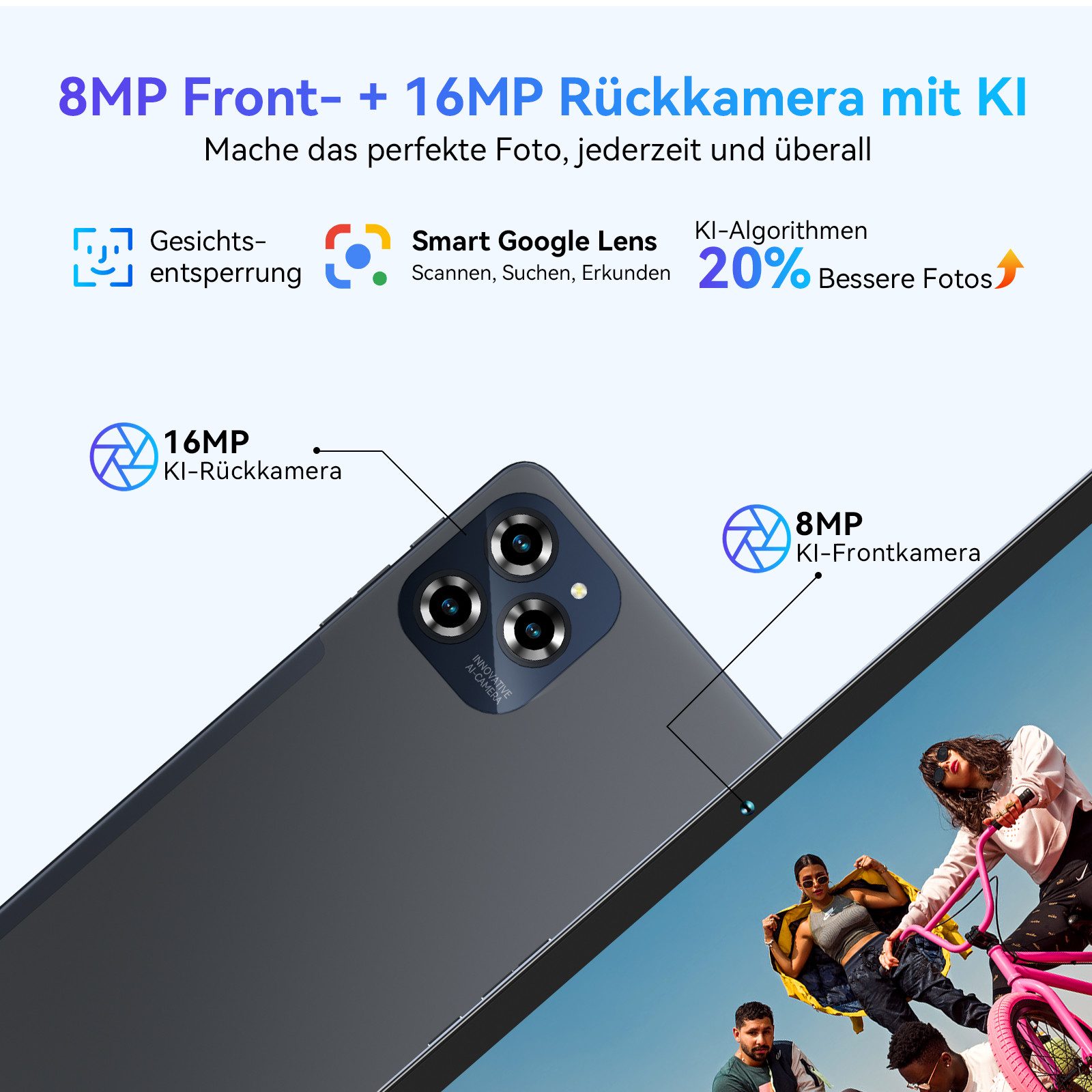 TABWEE W90 11'''4G LTE 8000 mAh Akku 256 GB [Upgrade Android 16 Via OTA] Tablet (11", 256 GB, 4G LTE, FHD Display, 8000 mAh Akku, Al Magic, Android 15)