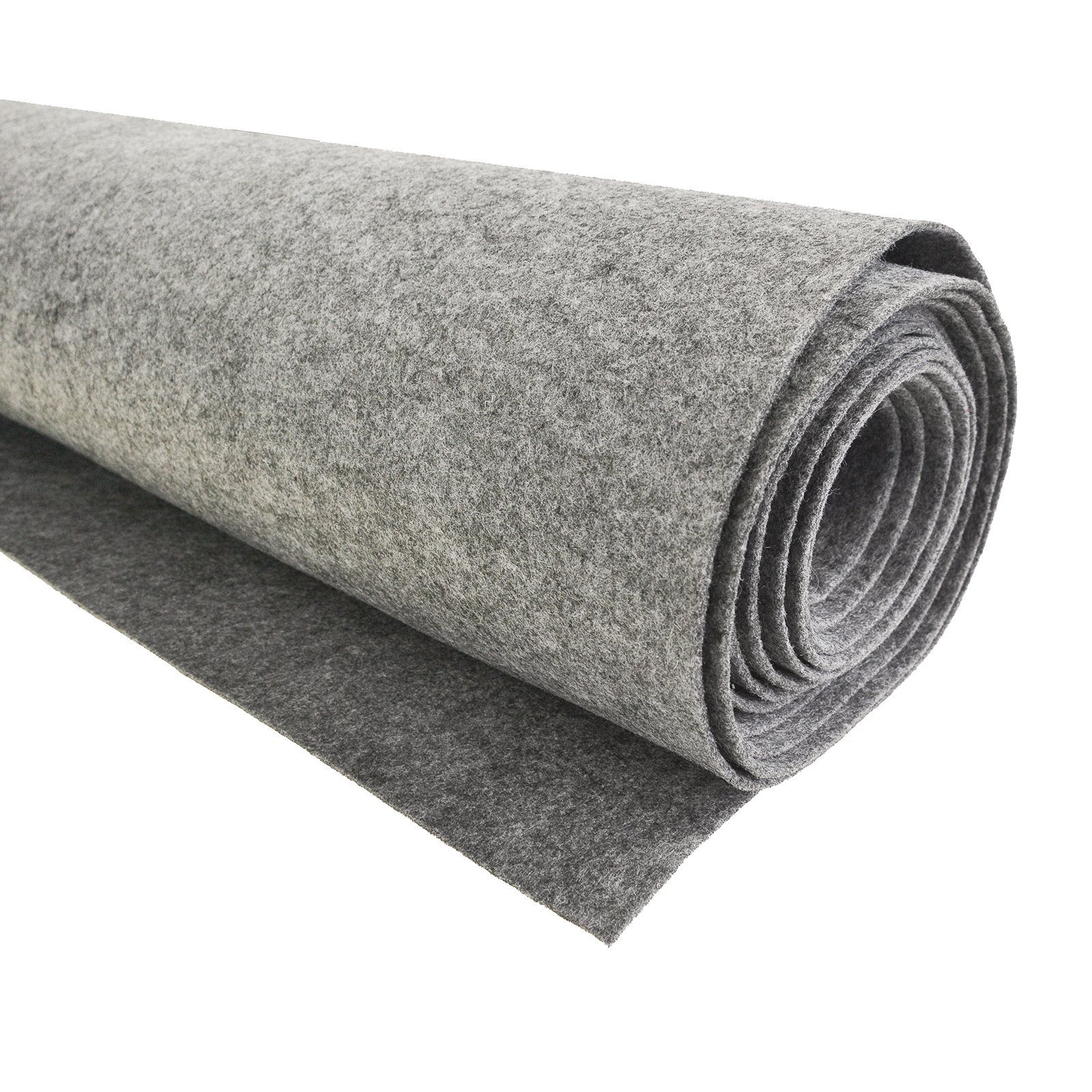 maDDma Stoff Bastelfilz 1m Meterware Filz 90cm x 1,5mm Dekofilz Taschenfilz, grau meliert