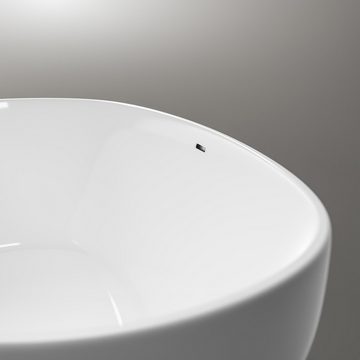 Bernstein Badewanne BELAQUA, (modernes Design / Acrylwanne / Sanitäracryl / schmaler & eleganter Wannenrand), freistehende Wanne / Weiß Glänzend / 170 cm x 80 cm / Acryl / Oval