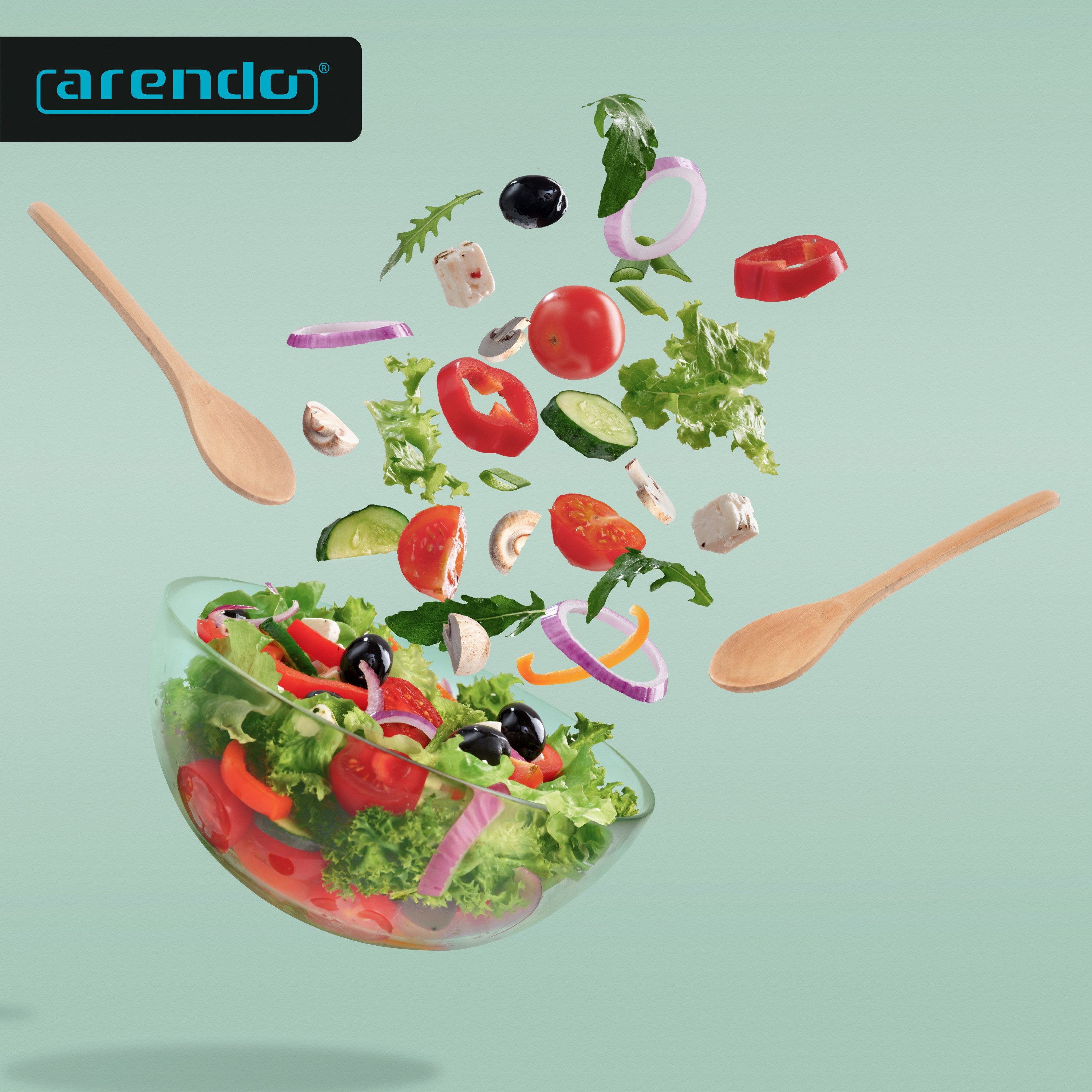 Arendo Salatschüssel 3er Set mit Deckel, Glasschüssel 1,1L / 2,7L / 4,4L, Glas Rührschüssel, Glas, (Set, 3-tlg), Glasschale, BPA-frei, Spülmaschinen und Mikrowellen geeignet