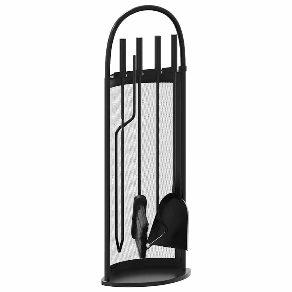 vidaXL Reinigungselement 5-teiliges Kaminbesteck-Set 23 x 15 x 66 cm Stahl