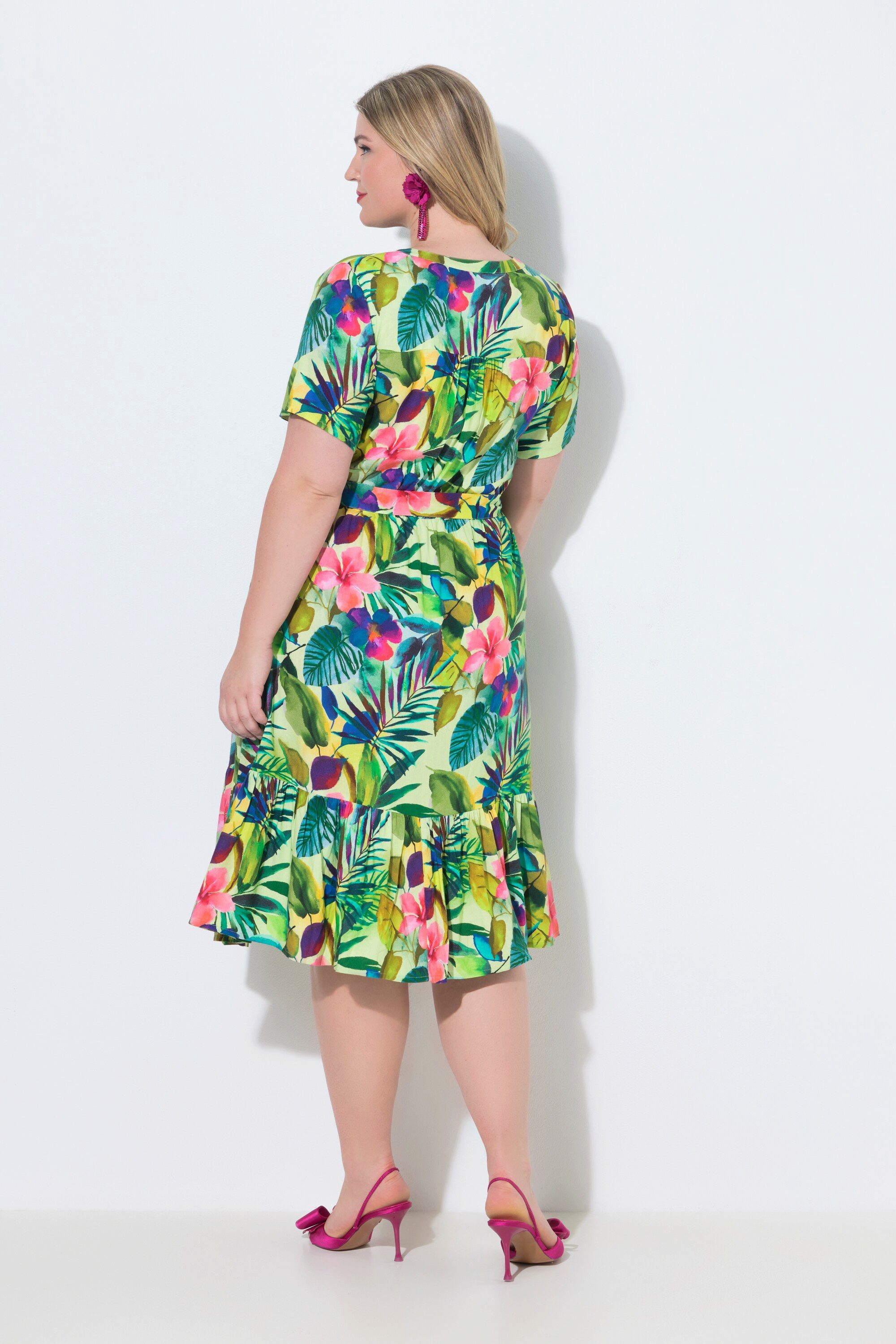 MIAMODA Jerseykleid Kleid A-Linie Italien-Muster Saumvolant