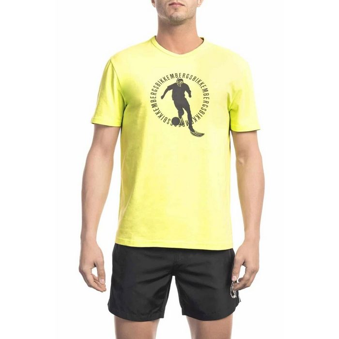 Bikkembergs T-Shirt Bikkembergs Beachwear Herren T-Shirt BKK1MTS02 Gelb Strandmode Trend 2023