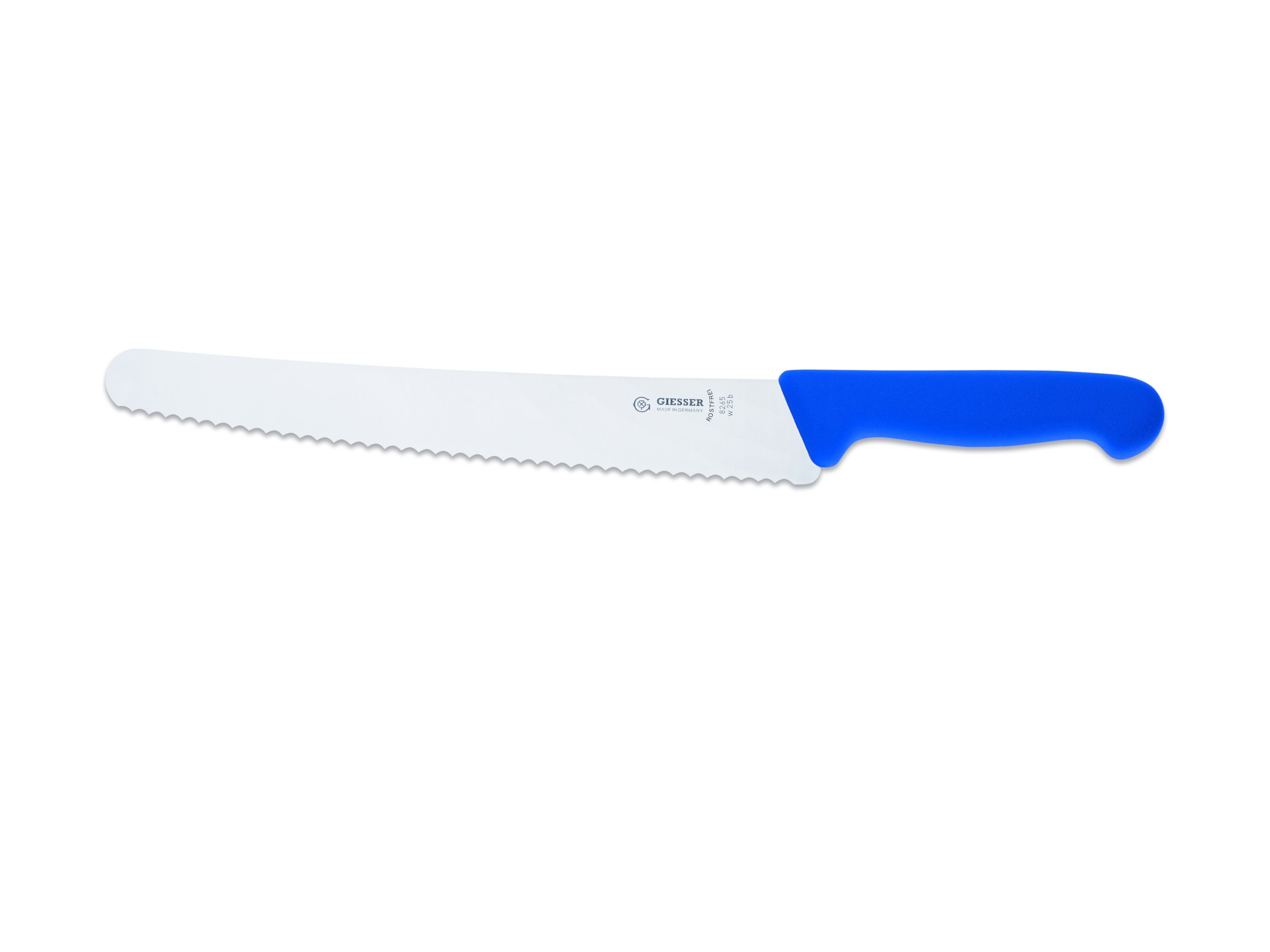 Giesser Messer Brotmesser Universalmesser 8265 w 25, kunststoffgespritzt blau