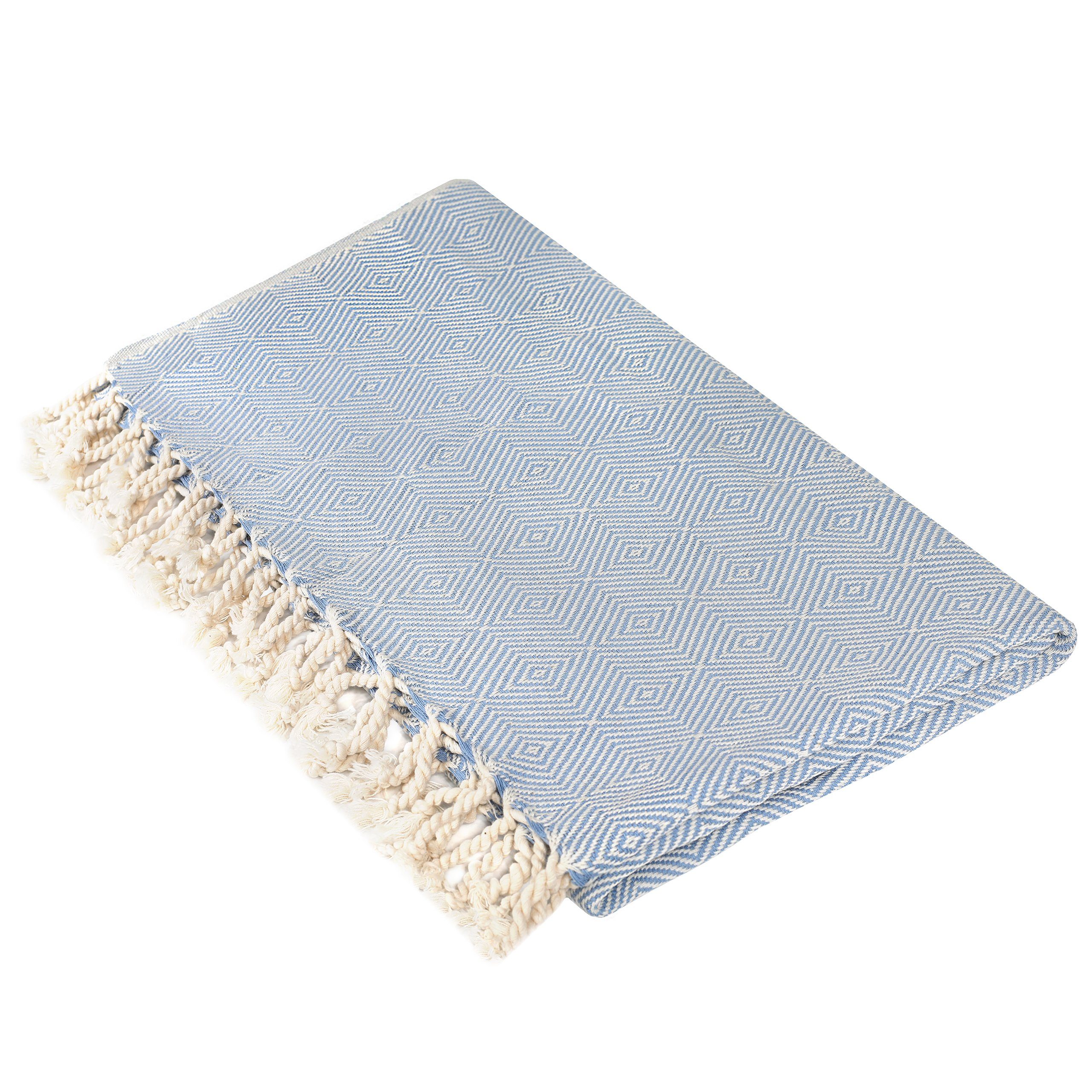 leevitex® Strandtücher KRETA, 100% Baumwolle 100 x 180 cm, Saunatuch, Badetuch, Strandtuch, Pestemal