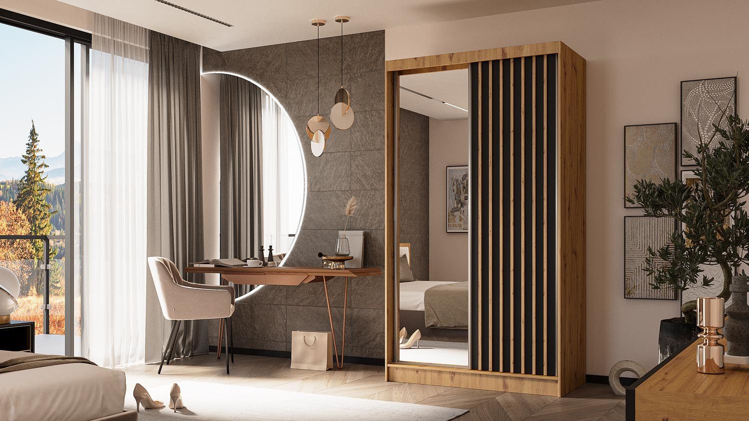 WFL GROUP Kleiderschrank Venus mit Schwebetüren, günstig online kaufen