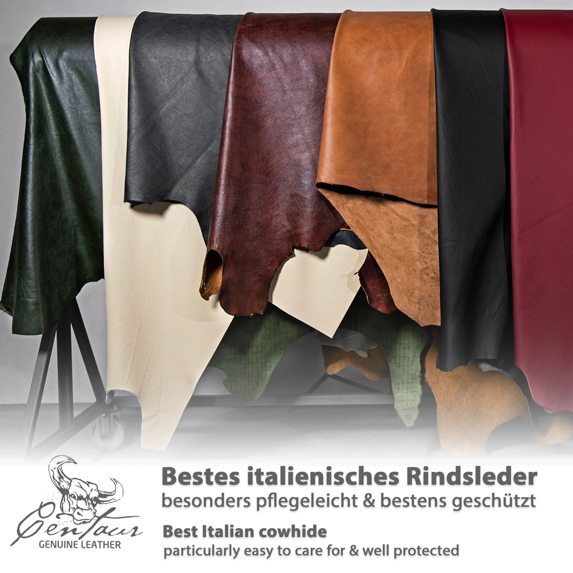 Centaur Mauspad aus echtem Leder 25x18cm Mauspad (1-St., Cognac Vintage), Hochwertiges Leder, echtes Rindleder, Antirutschfunktion, Handarbeit – Bild 4 von 5