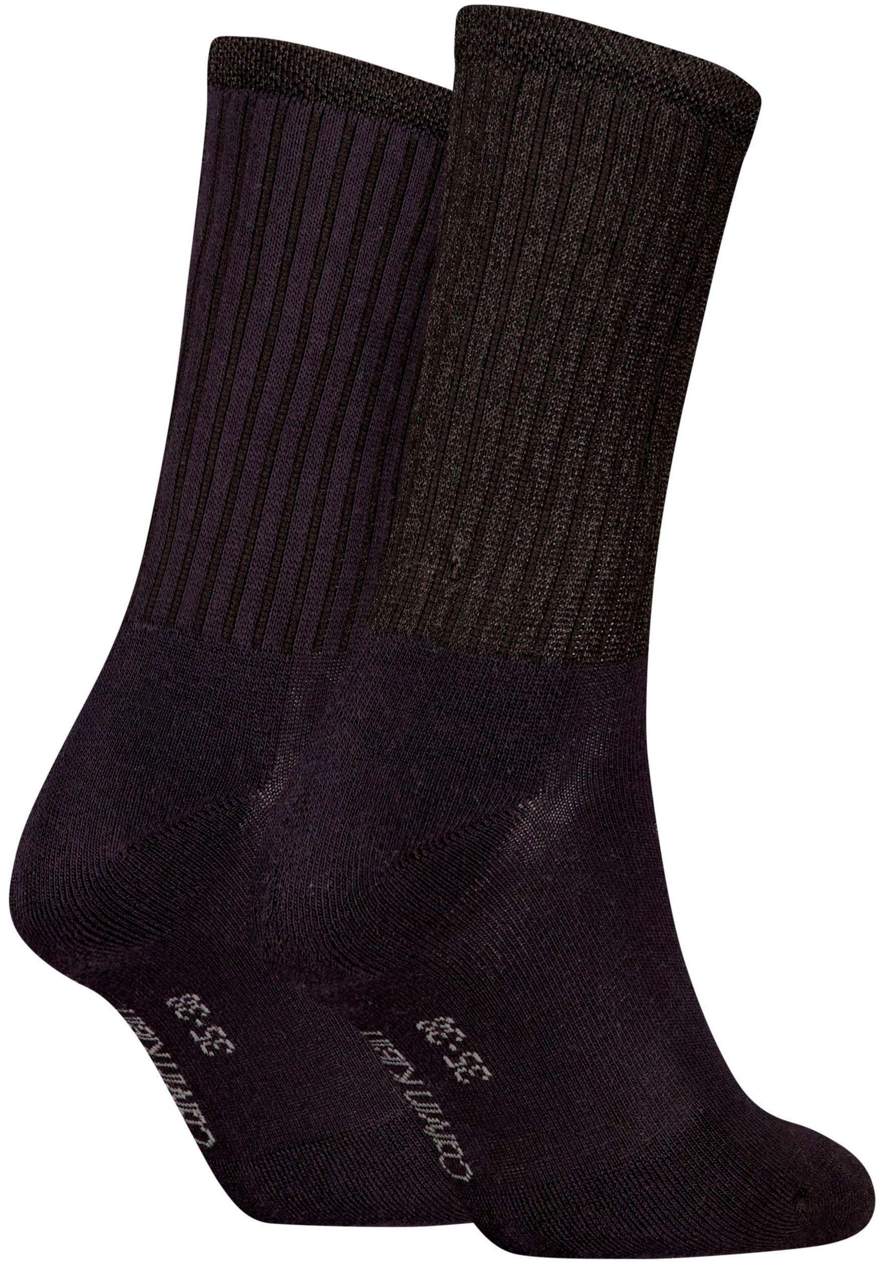 Calvin Klein Jeans Socken CKJ WOMEN SOCK 2P GLOSSY RIB (2-Paar, 2 Paar) mit Logostickerei