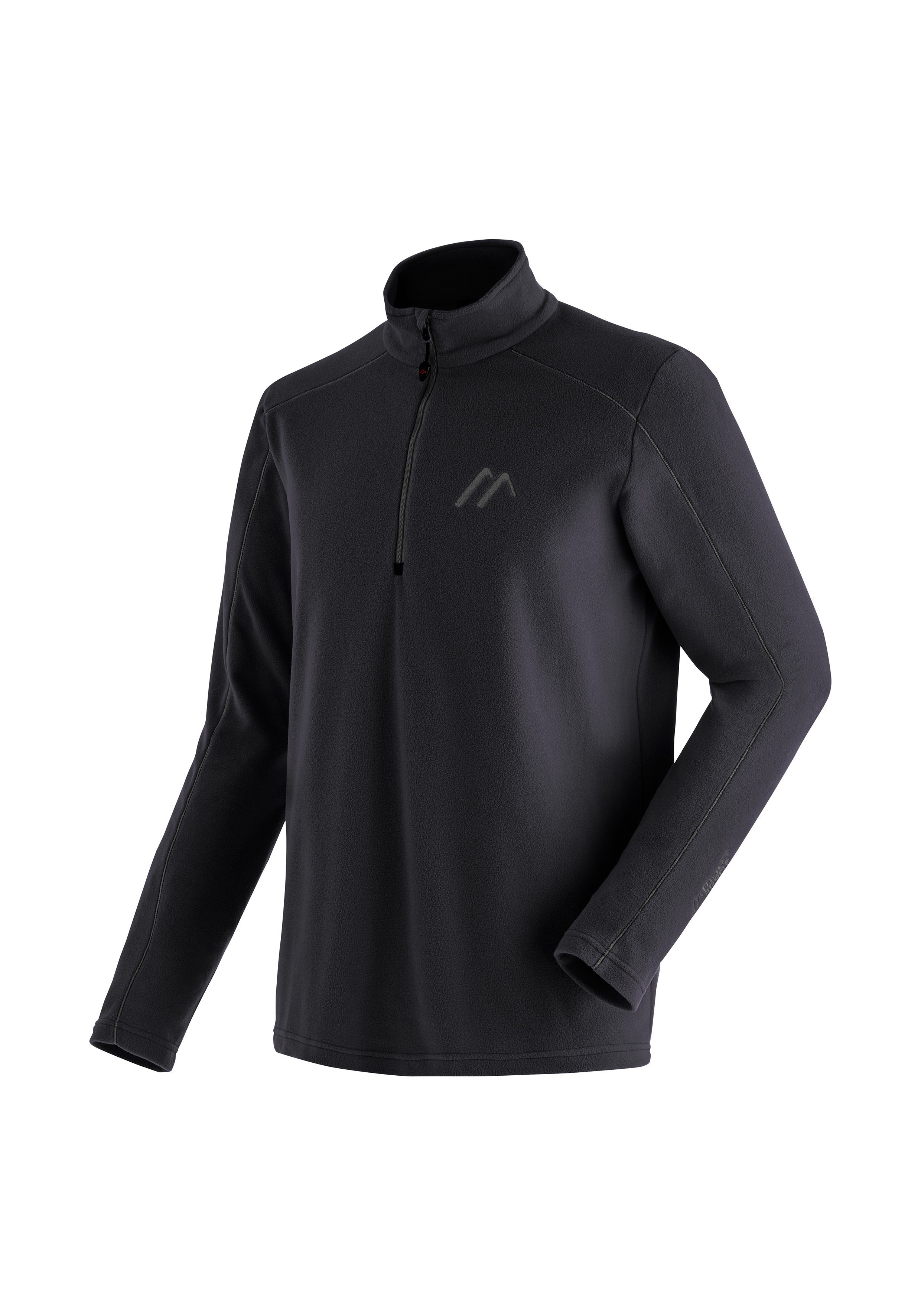 Maier Sports Langarmshirt Dennis Vielseitiger, funktioneller Fleecerolli, schnelltrocknend schwarz