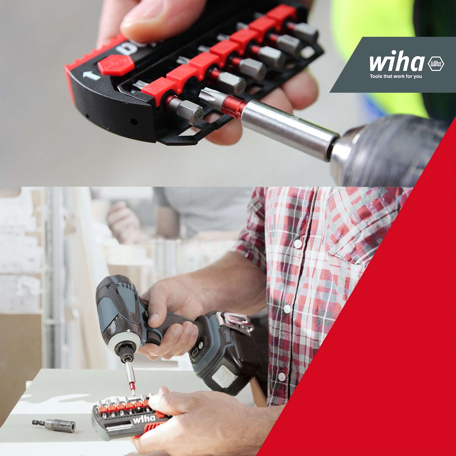 Wiha Bit-Set BitBuddy (42136) - 9 tlg., TY-Bit 29 mm, TORX 1/4" C6,3, Zubehör für Schraubanwendungen