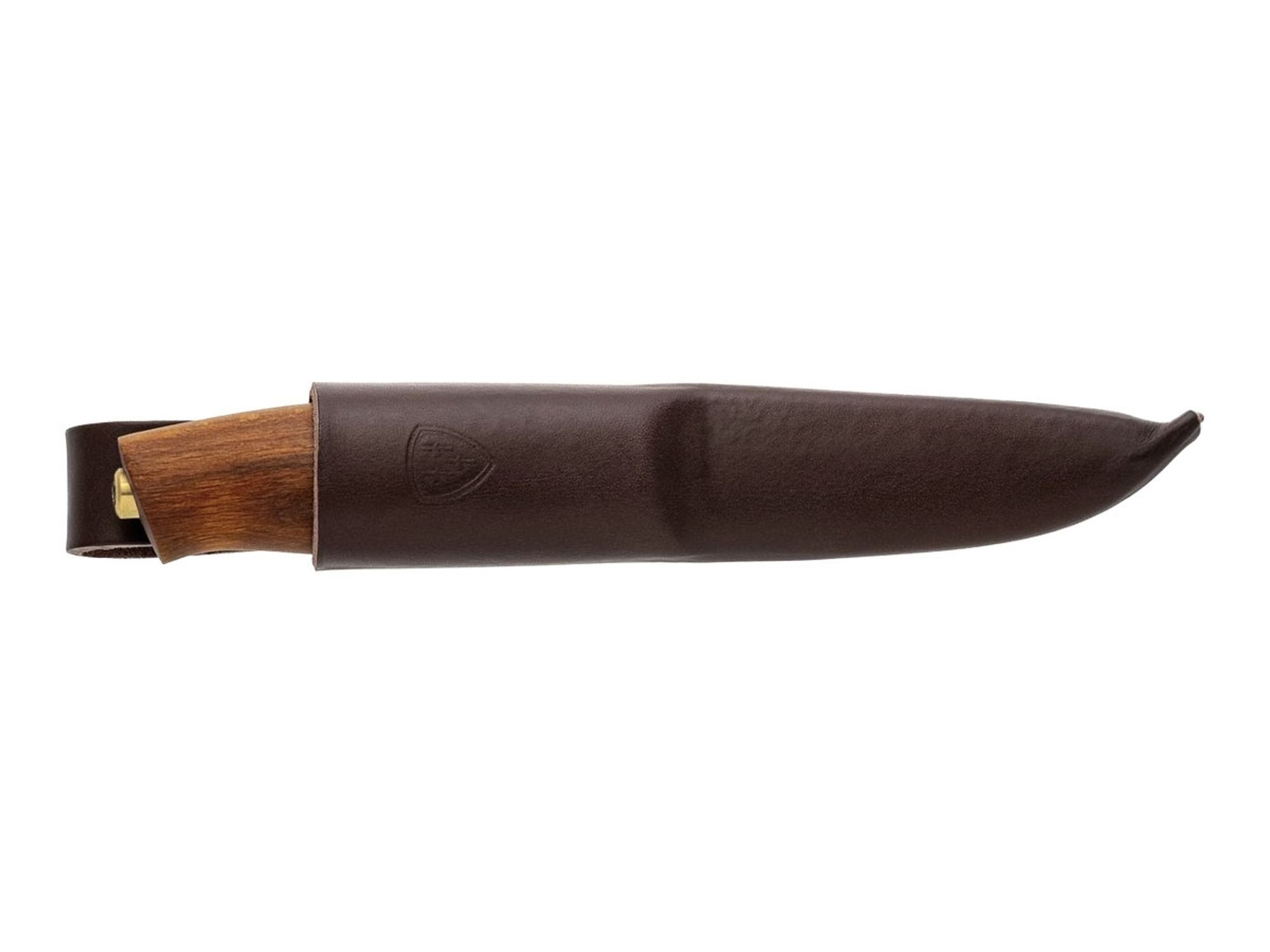Helle Taschenmesser Helle Gürtelmesser Skog, Dreilagenstahl, Buchenholzgriff, Lederscheide