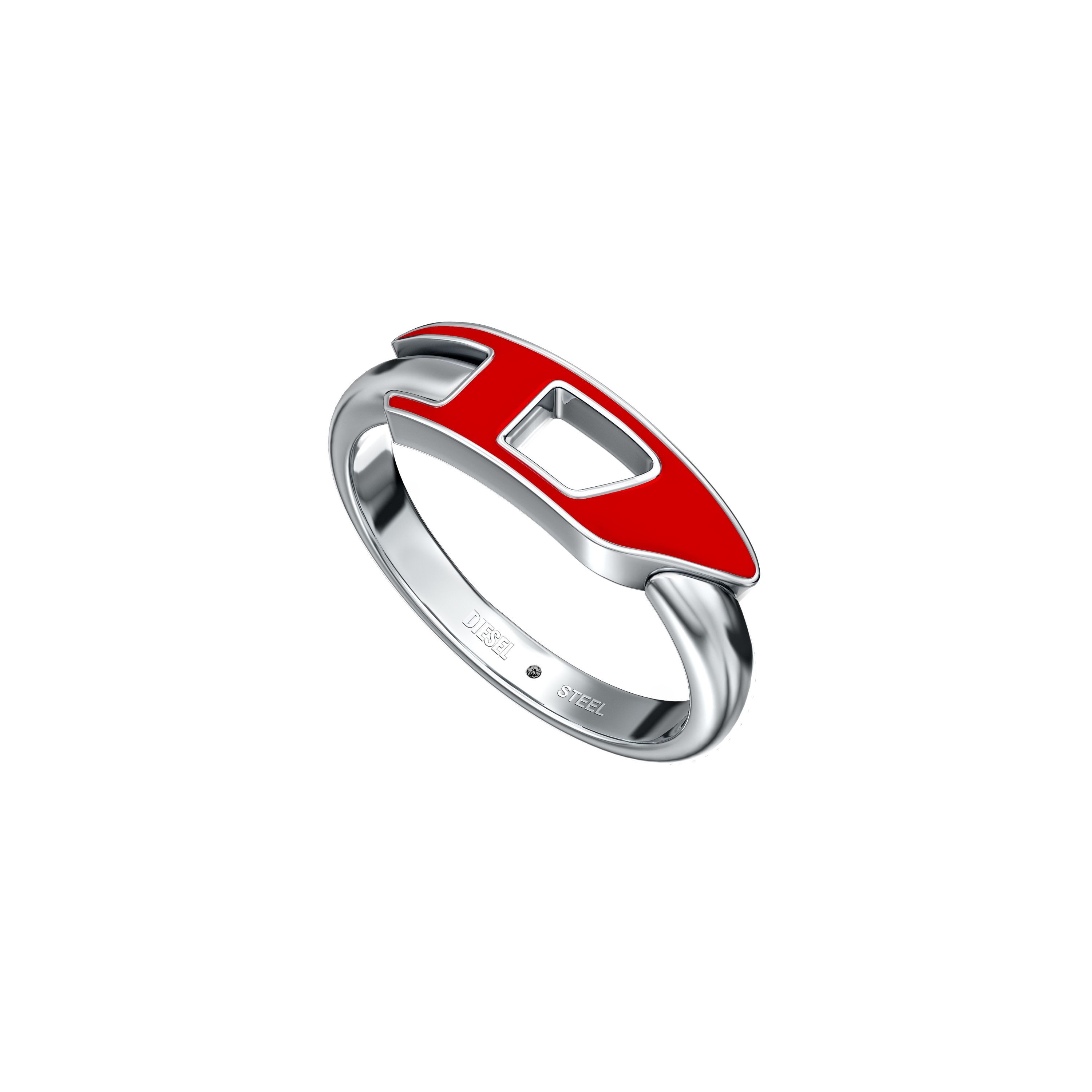 Diesel Fingerring Schmuck Geschenk Edelstahl Ring D Logo, Emaille