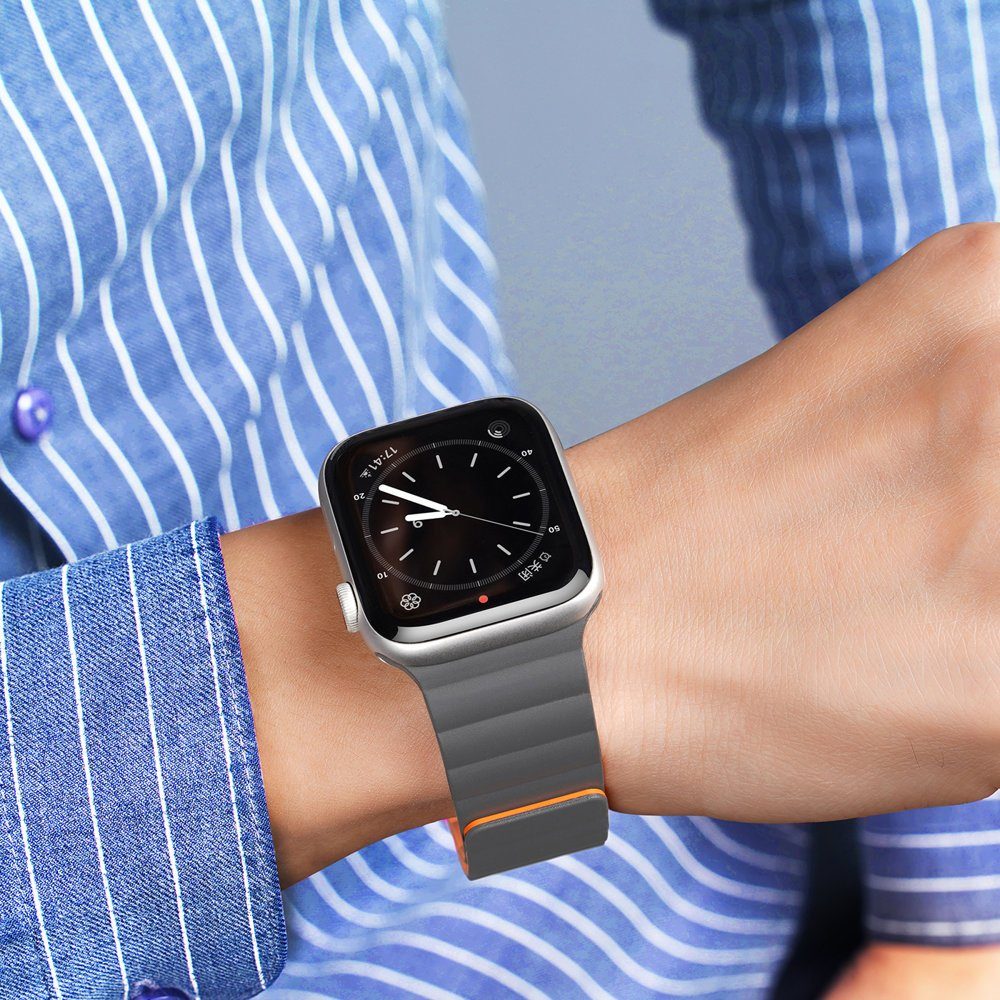 Dux Ducis Smartwatch-Armband Magnetband Uhrenarmband Orange x mm) / SE (41 Grau Watch kompatibel 7/6/5/4/3/2 38 mit l Apple x 40
